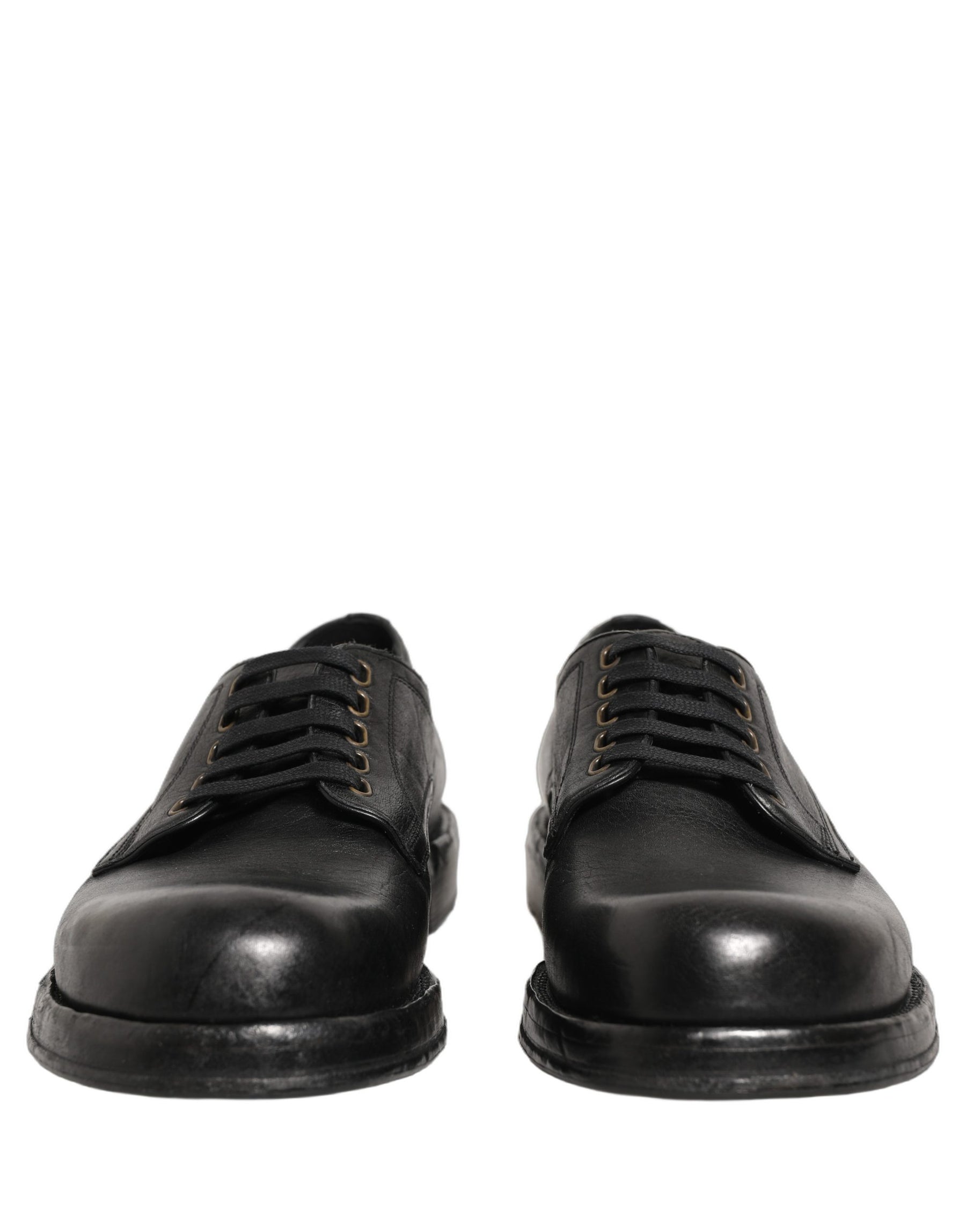 Dolce & Gabbana Black Leather Lace Up Derby Dress Men Shoes | Regal Royce