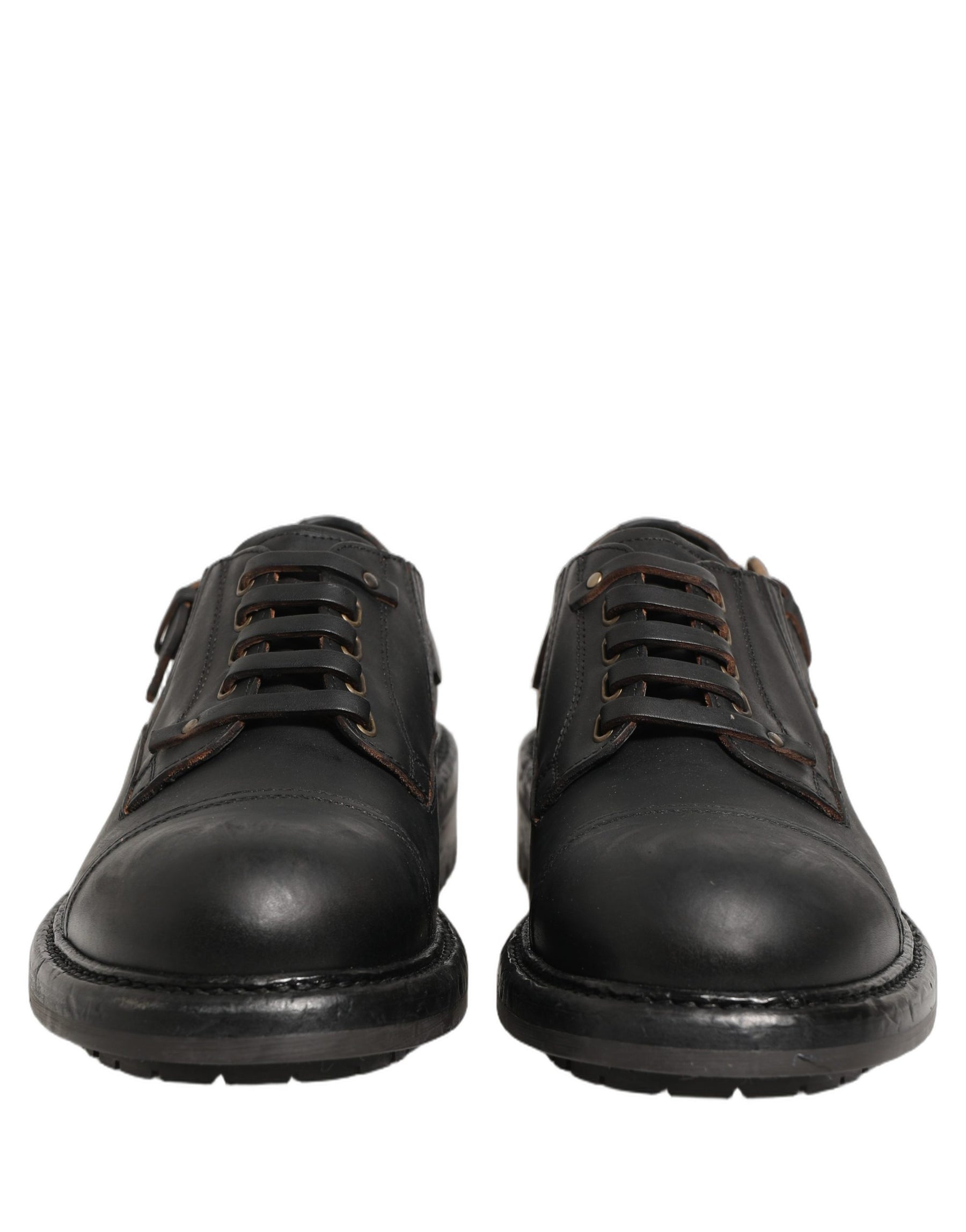 Dolce & Gabbana Dress Black Leather Lace Up Derby Men Shoes | Regal Royce