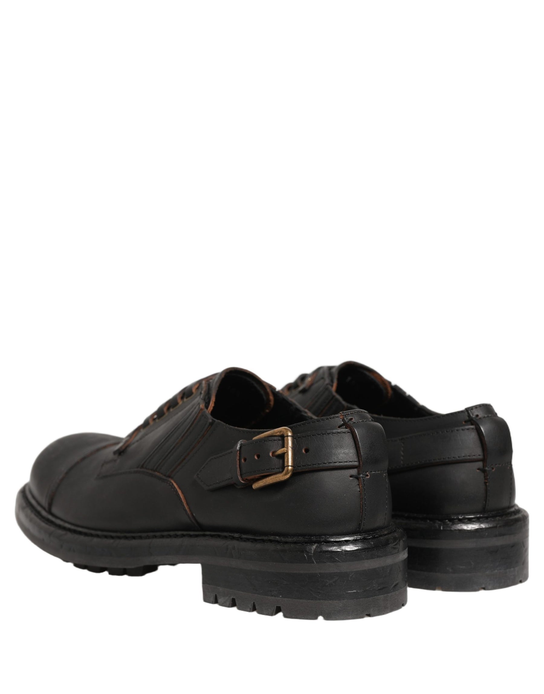 Dolce & Gabbana Dress Black Leather Lace Up Derby Men Shoes | Regal Royce