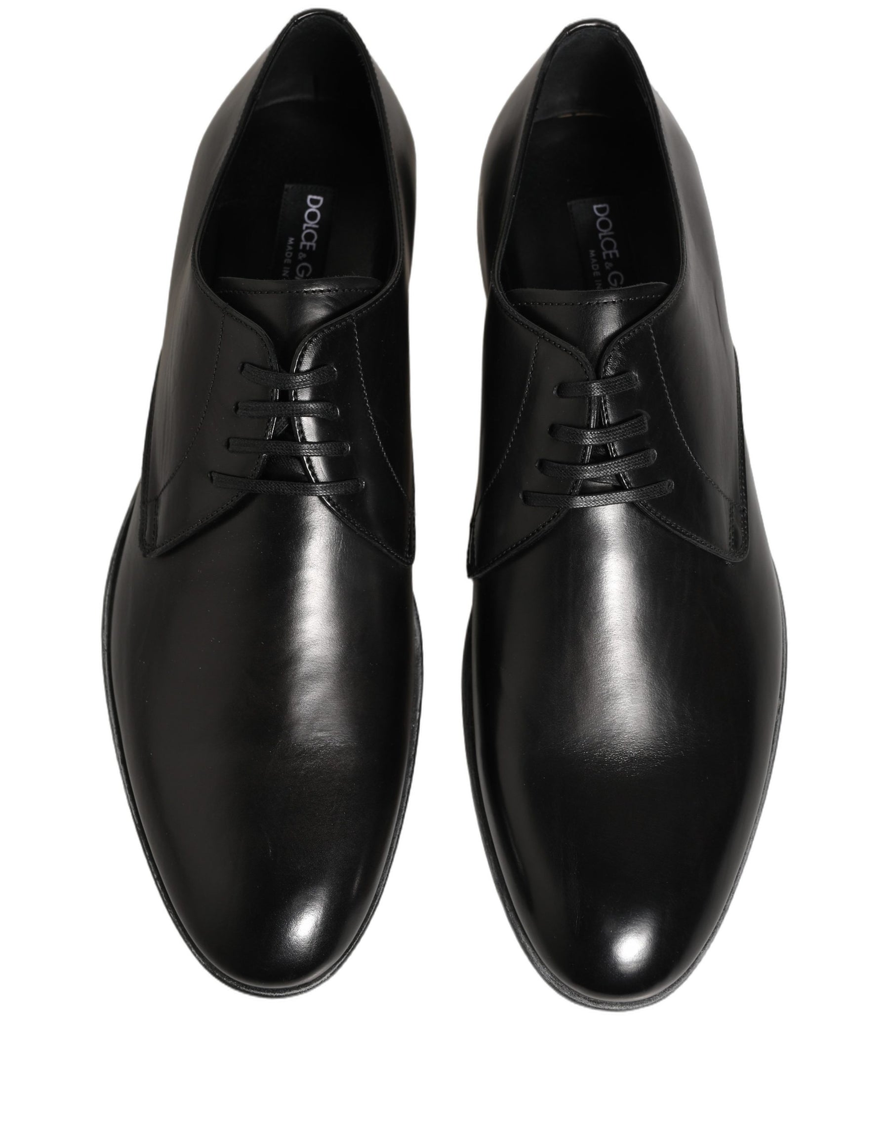 Dolce & Gabbana Dress Black Leather Lace Up Derby Men Shoes | Regal Royce