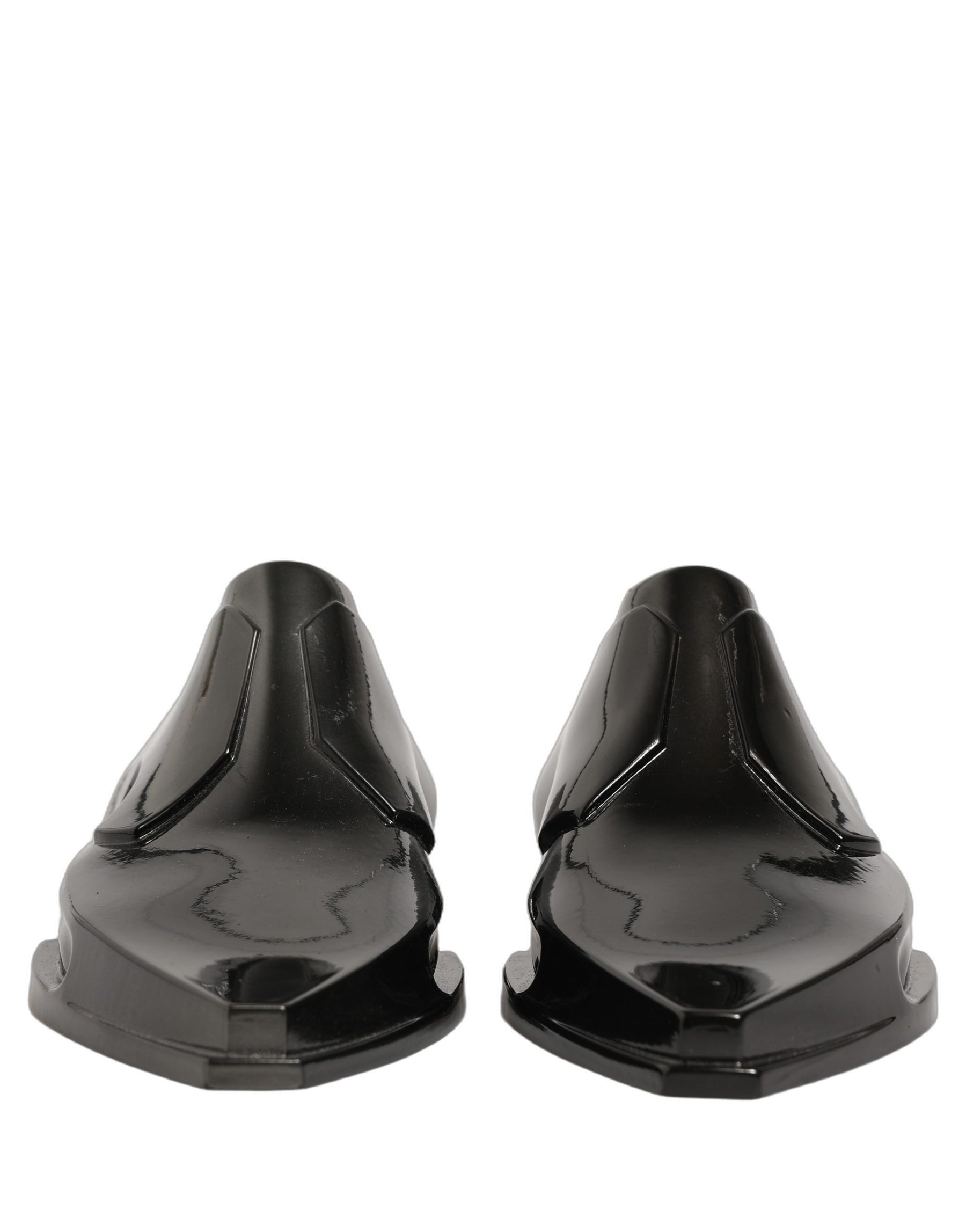 Dolce & Gabbana Dress Shiny Black Slip On Plastic Dress Shoes | Regal Royce