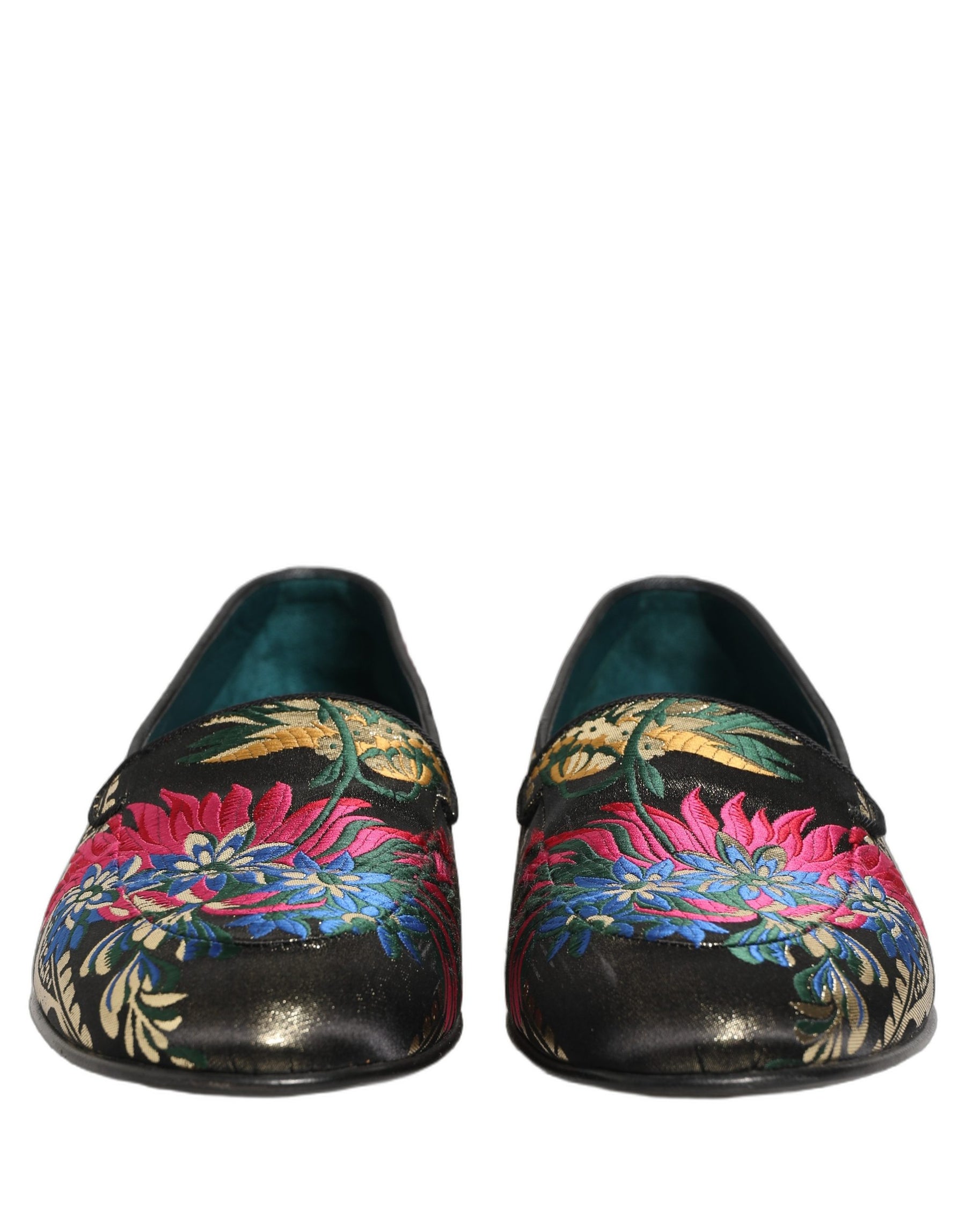Dolce & Gabbana Black Jacquard Floral Loafers Men Dress Shoes | Regal Royce