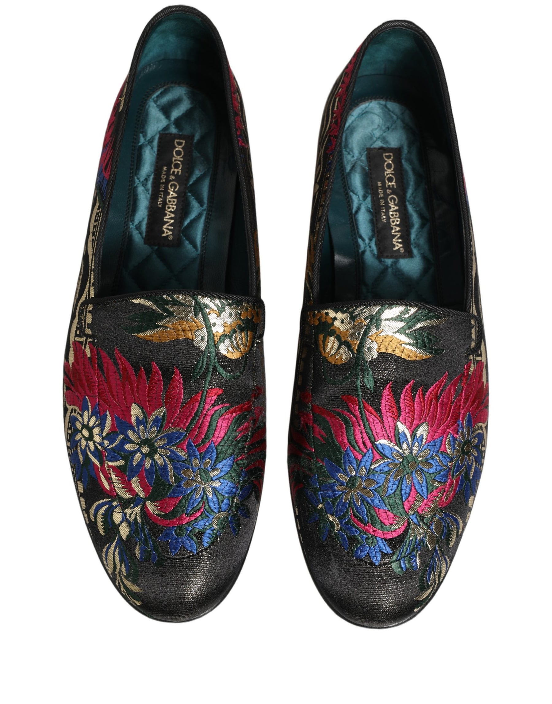Dolce & Gabbana Black Jacquard Floral Loafers Men Dress Shoes | Regal Royce