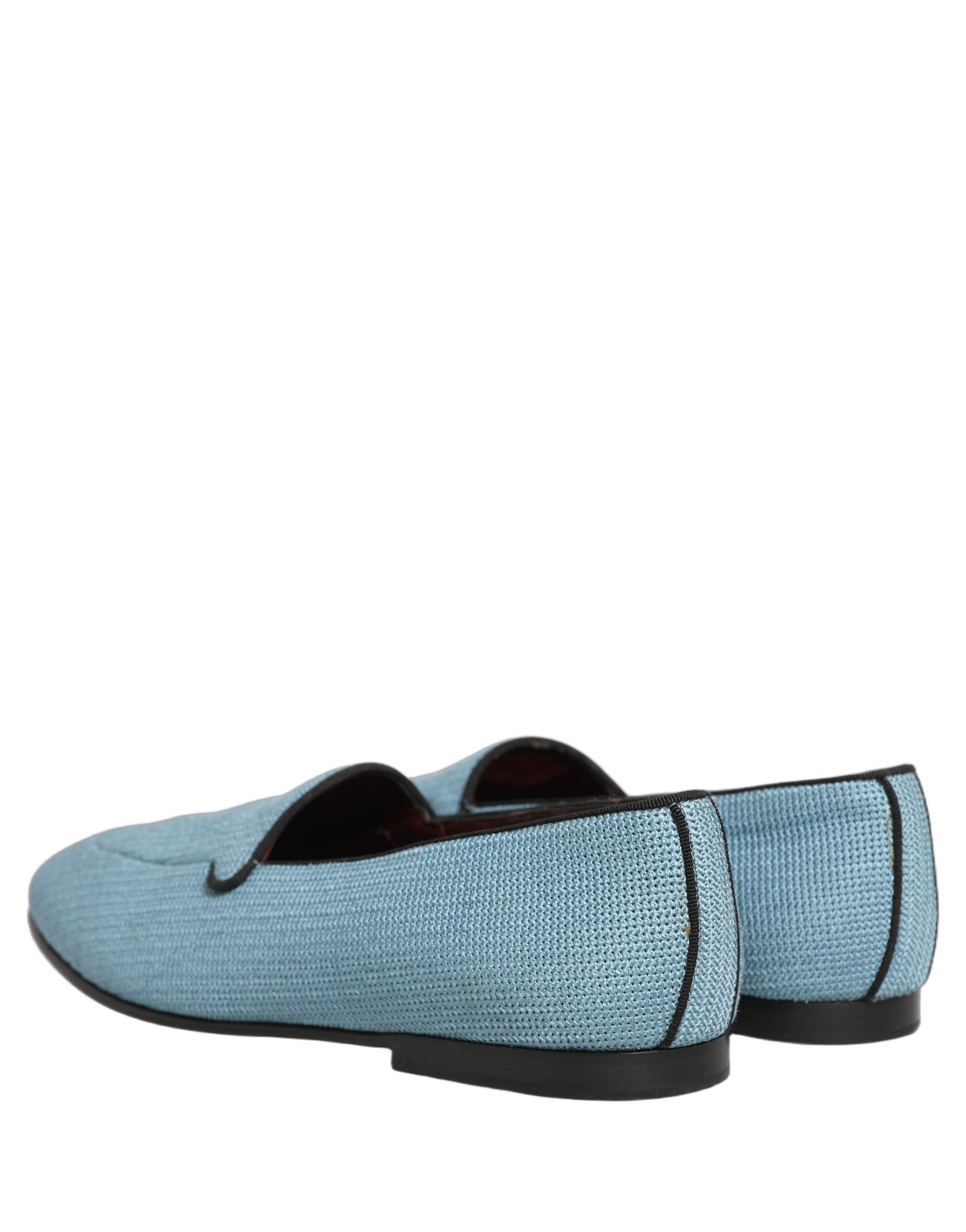 Dolce & Gabbana Blue Woven Men Slip On Dress Loafers Shoes | Regal Royce