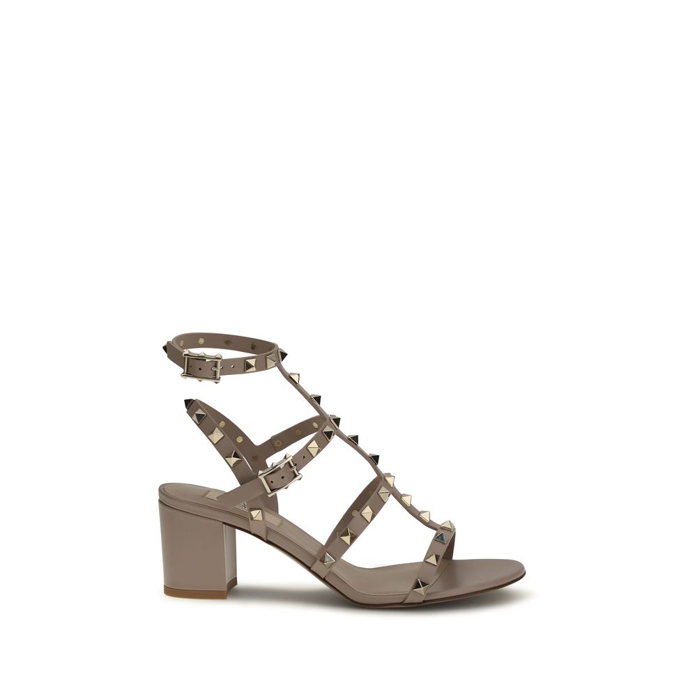 Valentino Garavani Beige Calf Leather Bos Taurus Strap-On Sandals | Regal Royce
