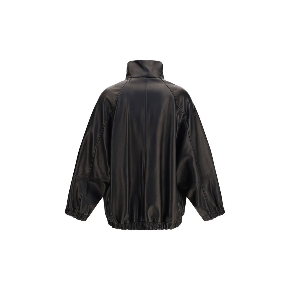 Brunello Cucinelli Black Lamb Ovis Aries Aries Leather Jacket | Regal Royce