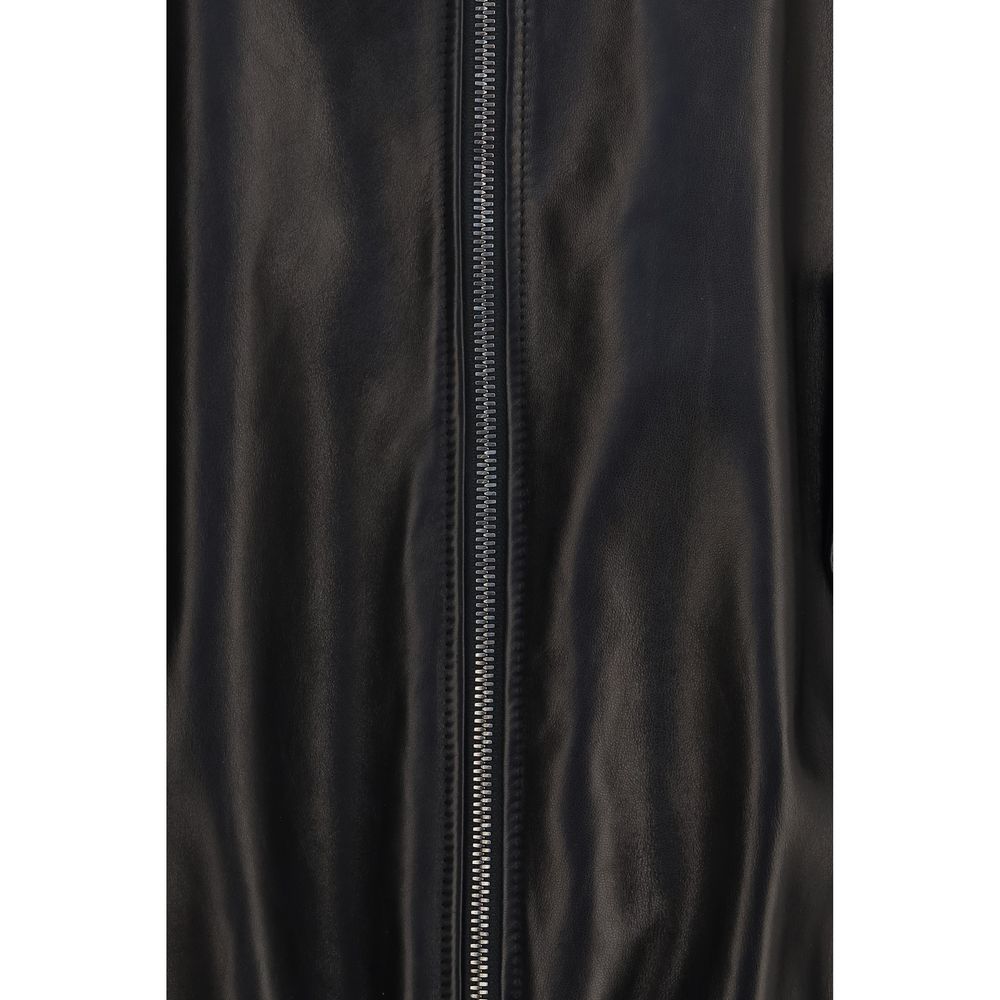 Brunello Cucinelli Black Lamb Ovis Aries Aries Leather Jacket | Regal Royce