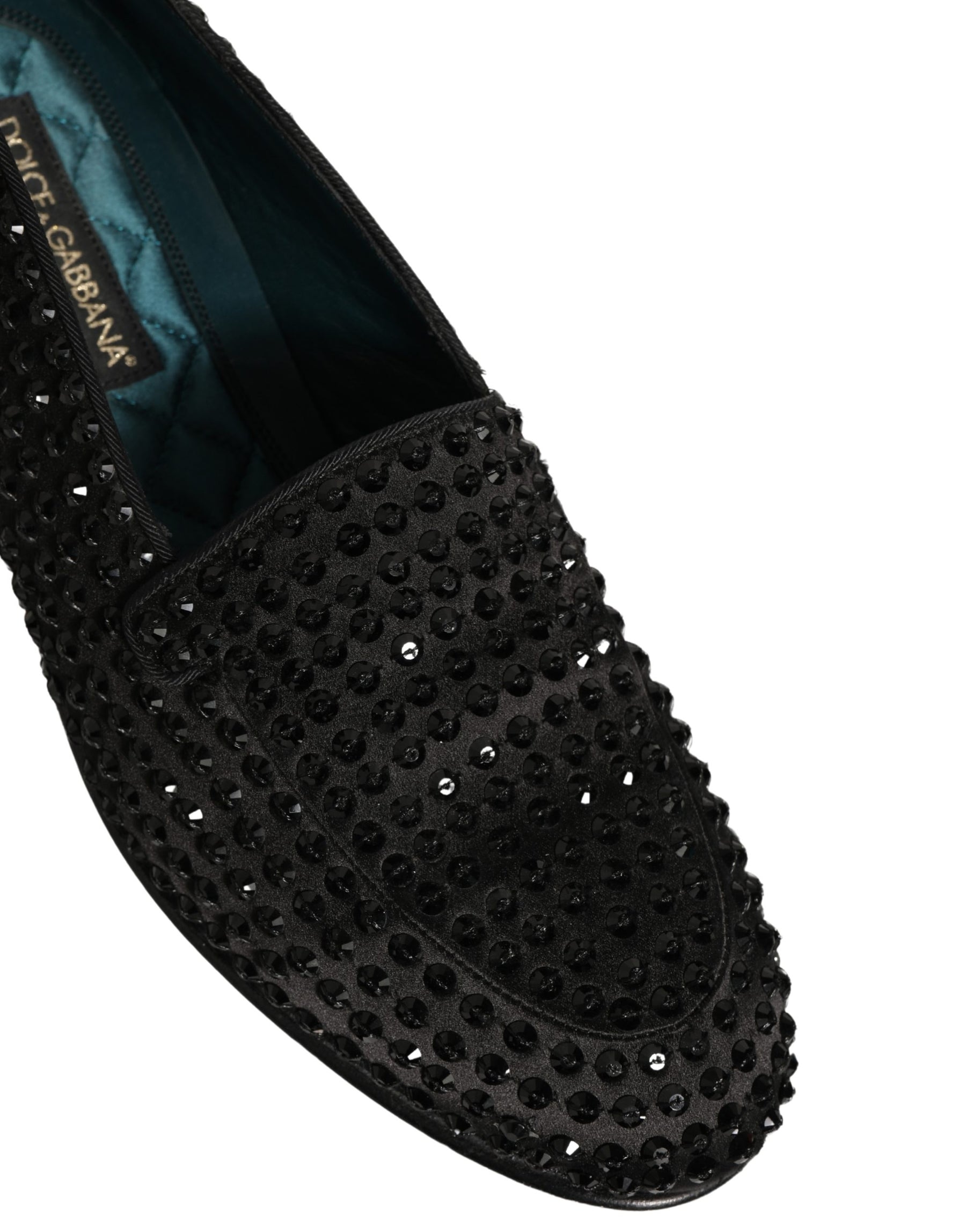 Dolce & Gabbana Black Rhinestone Embellished Loafers Shoes | Regal Royce
