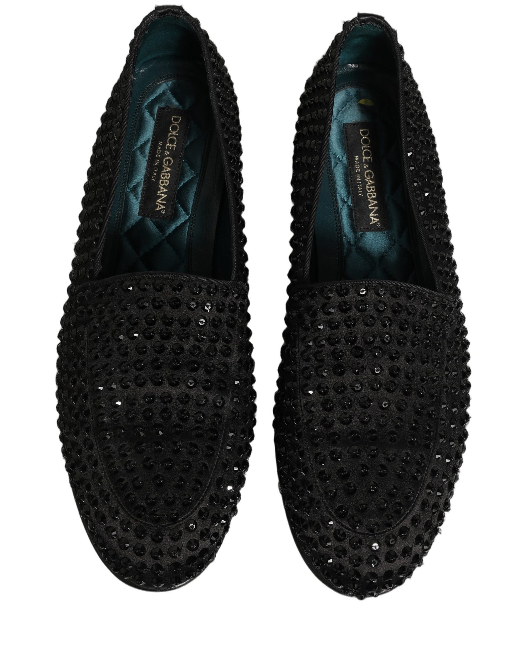 Dolce & Gabbana Black Rhinestone Embellished Loafers Shoes | Regal Royce