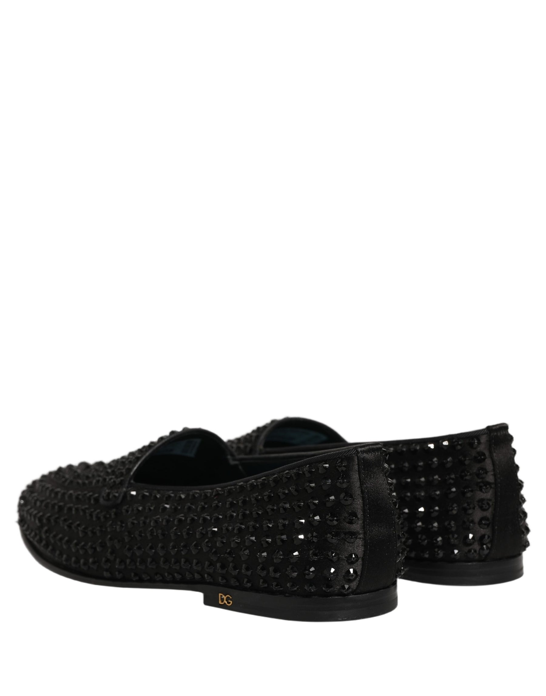 Dolce & Gabbana Black Rhinestone Embellished Loafers Shoes | Regal Royce