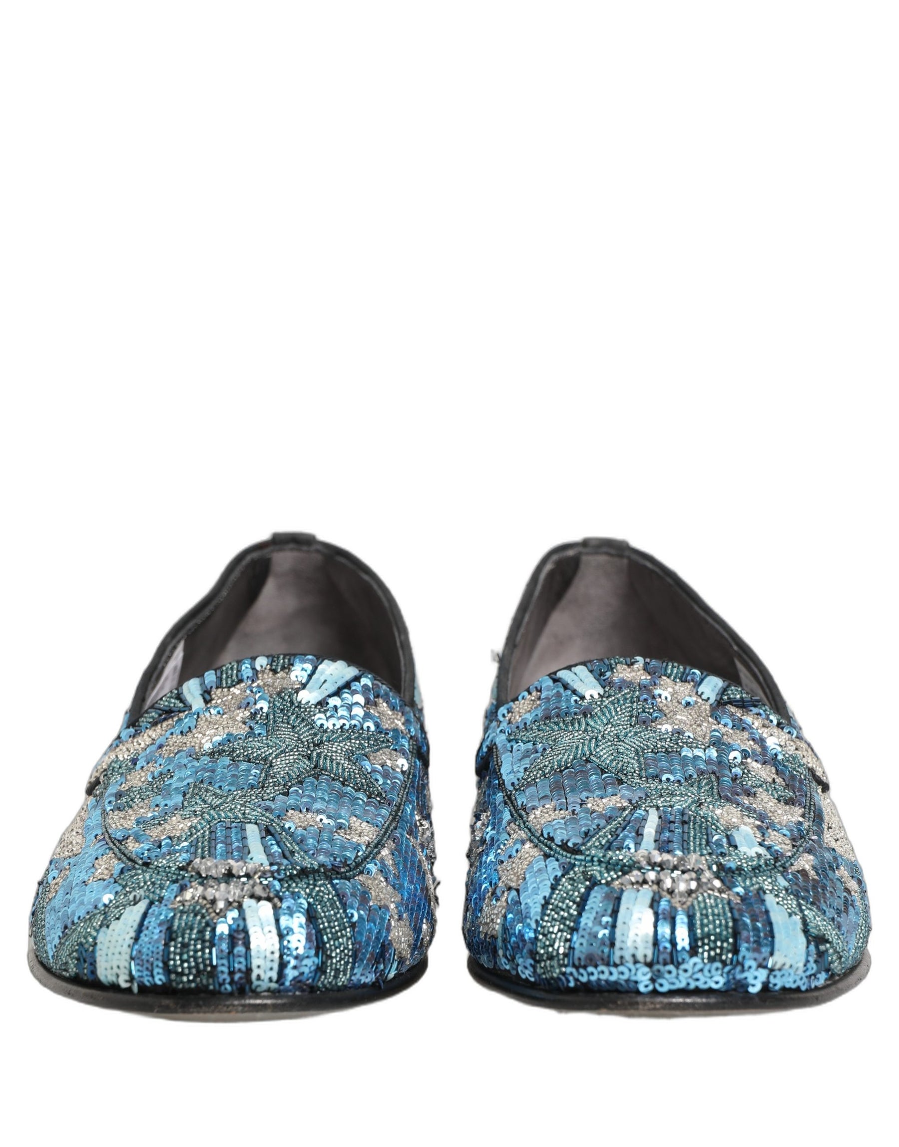 Dolce & Gabbana Multicolor Embroidered Sequin Loafers Shoes | Regal Royce