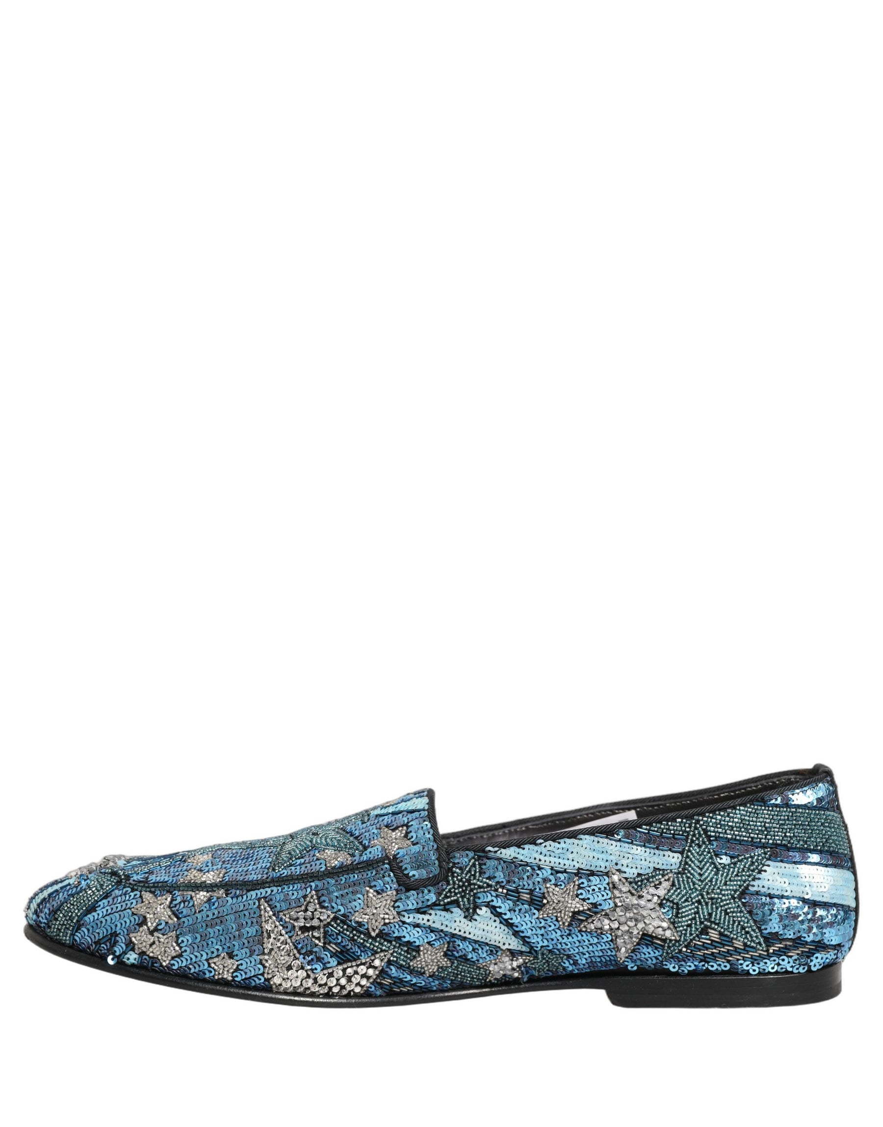 Dolce & Gabbana Multicolor Embroidered Sequin Loafers Shoes | Regal Royce