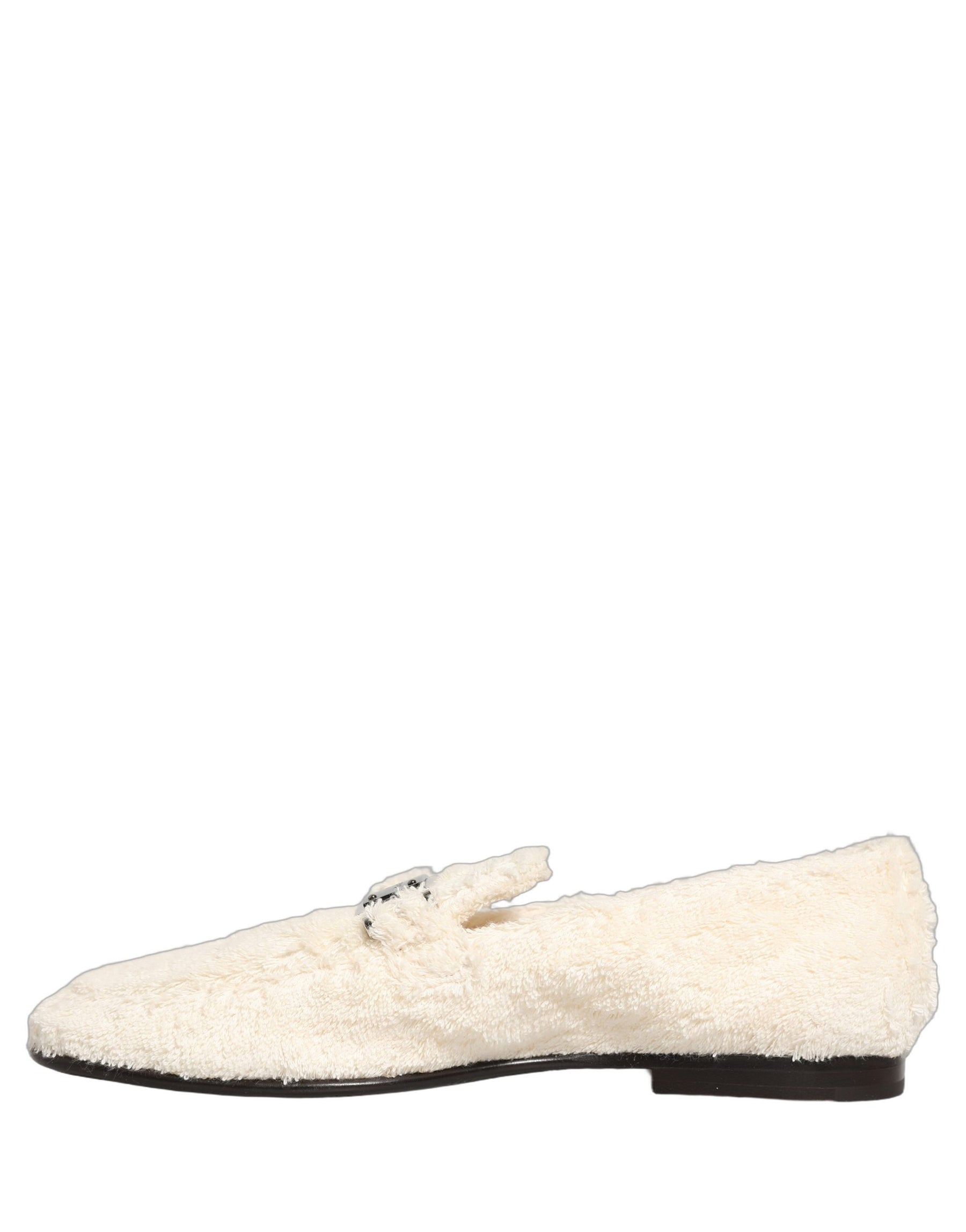 Dolce & Gabbana White Fur Shearling Men Dress Loafers Shoes | Regal Royce