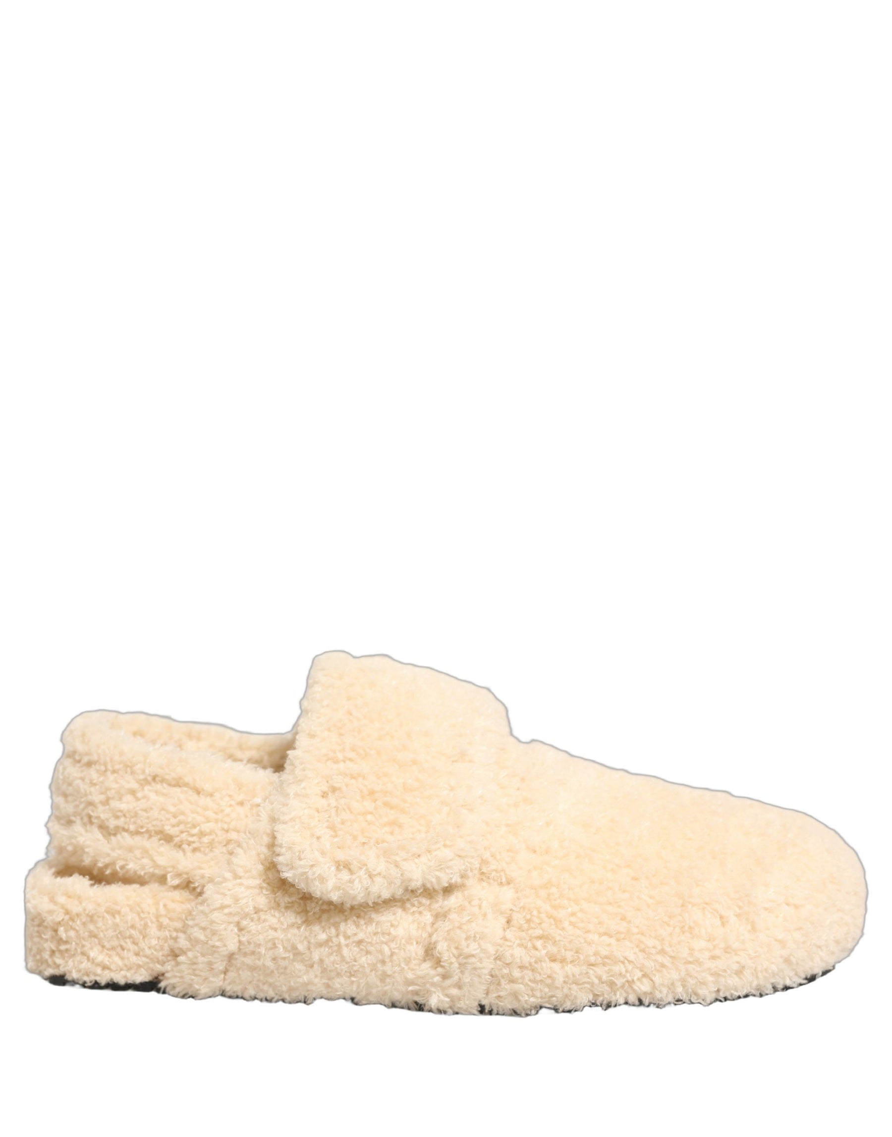 Dolce & Gabbana Beige Faux Fur Flats Men Slides Sandals Shoes | Regal Royce