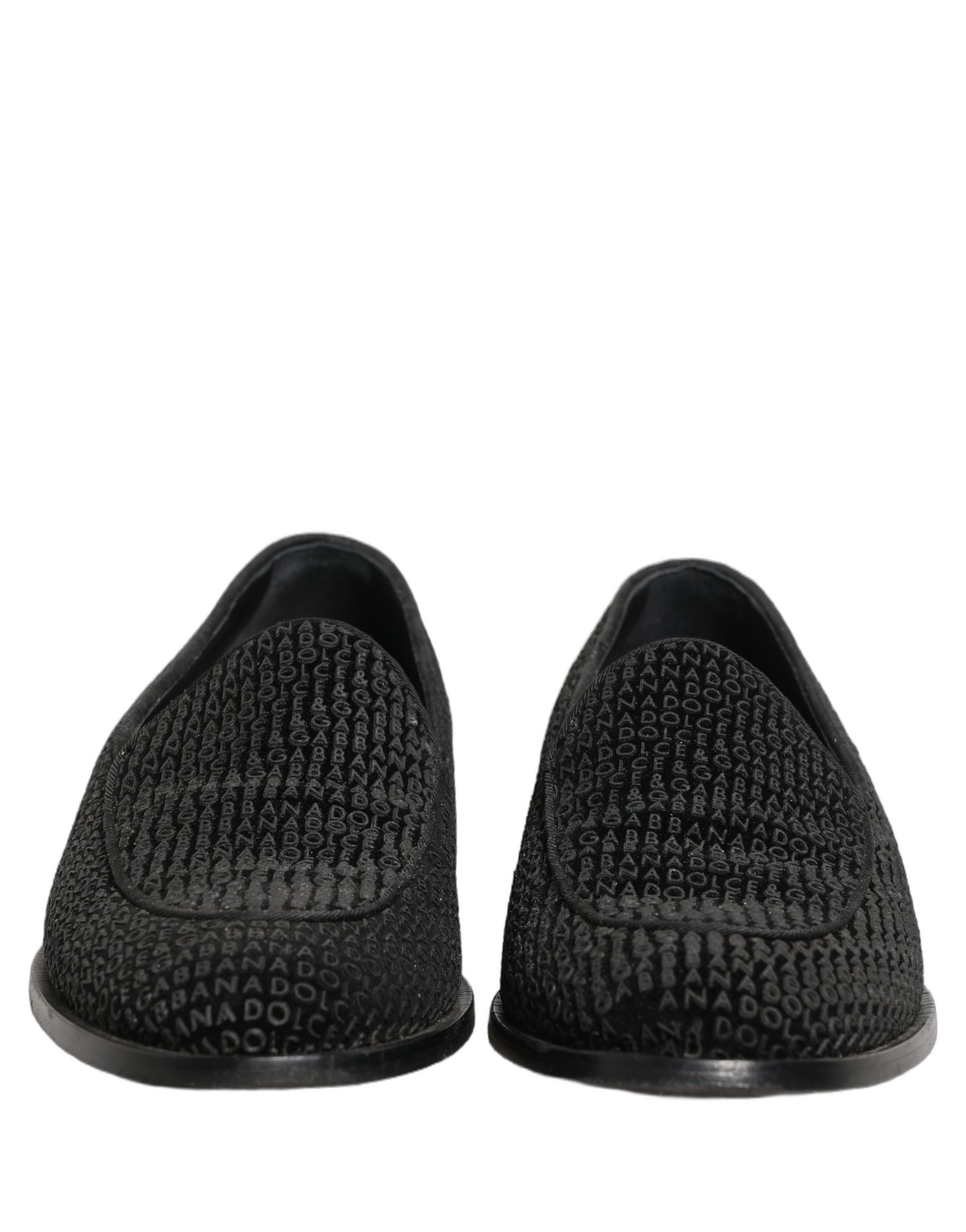 Dolce & Gabbana Black Logo Monogram Men Dress Loafers Shoes | Regal Royce