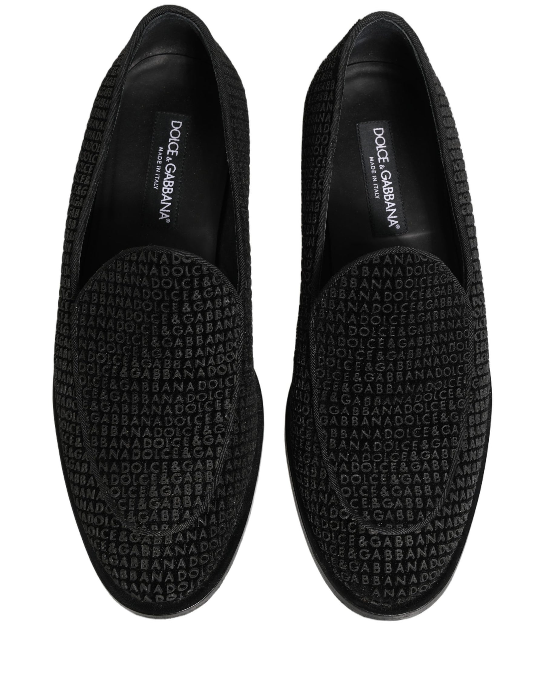 Dolce & Gabbana Black Logo Monogram Men Dress Loafers Shoes | Regal Royce