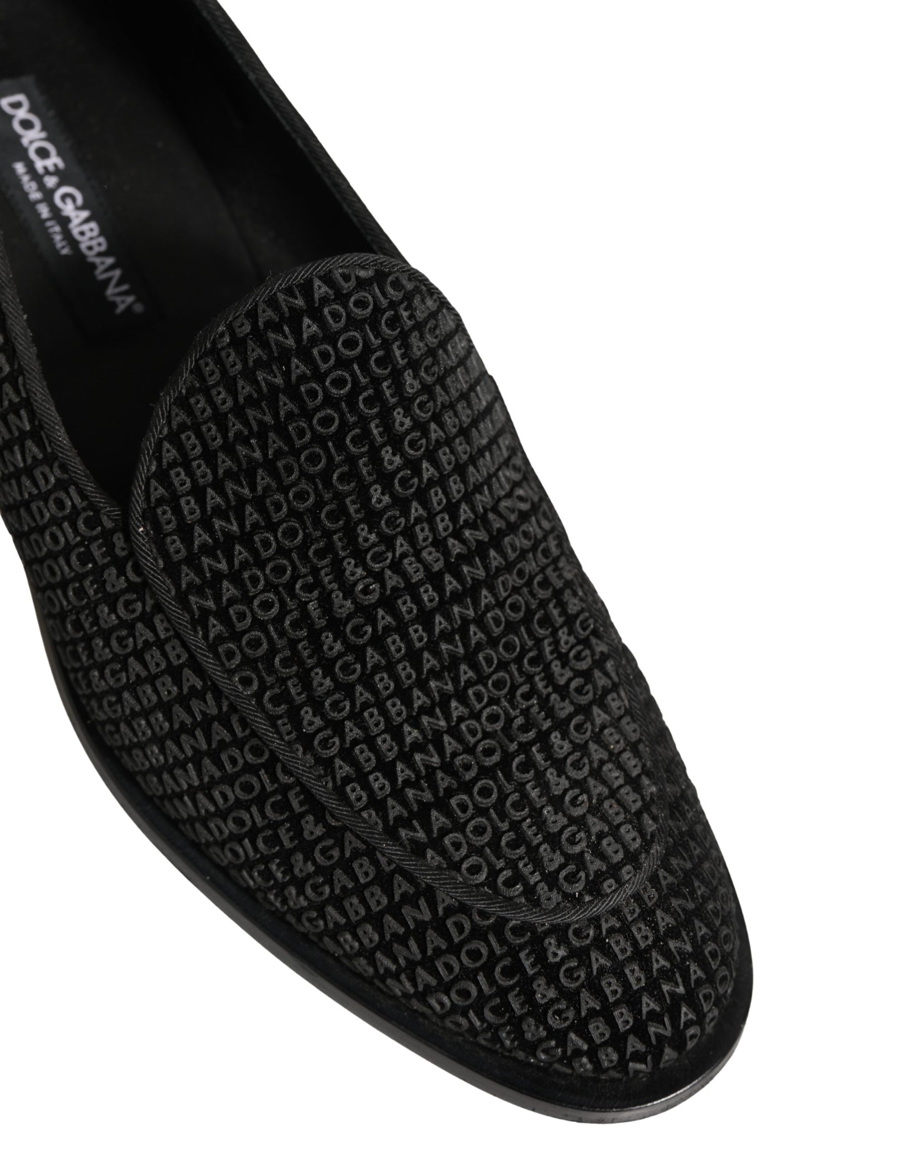 Dolce & Gabbana Black Logo Monogram Men Dress Loafers Shoes | Regal Royce