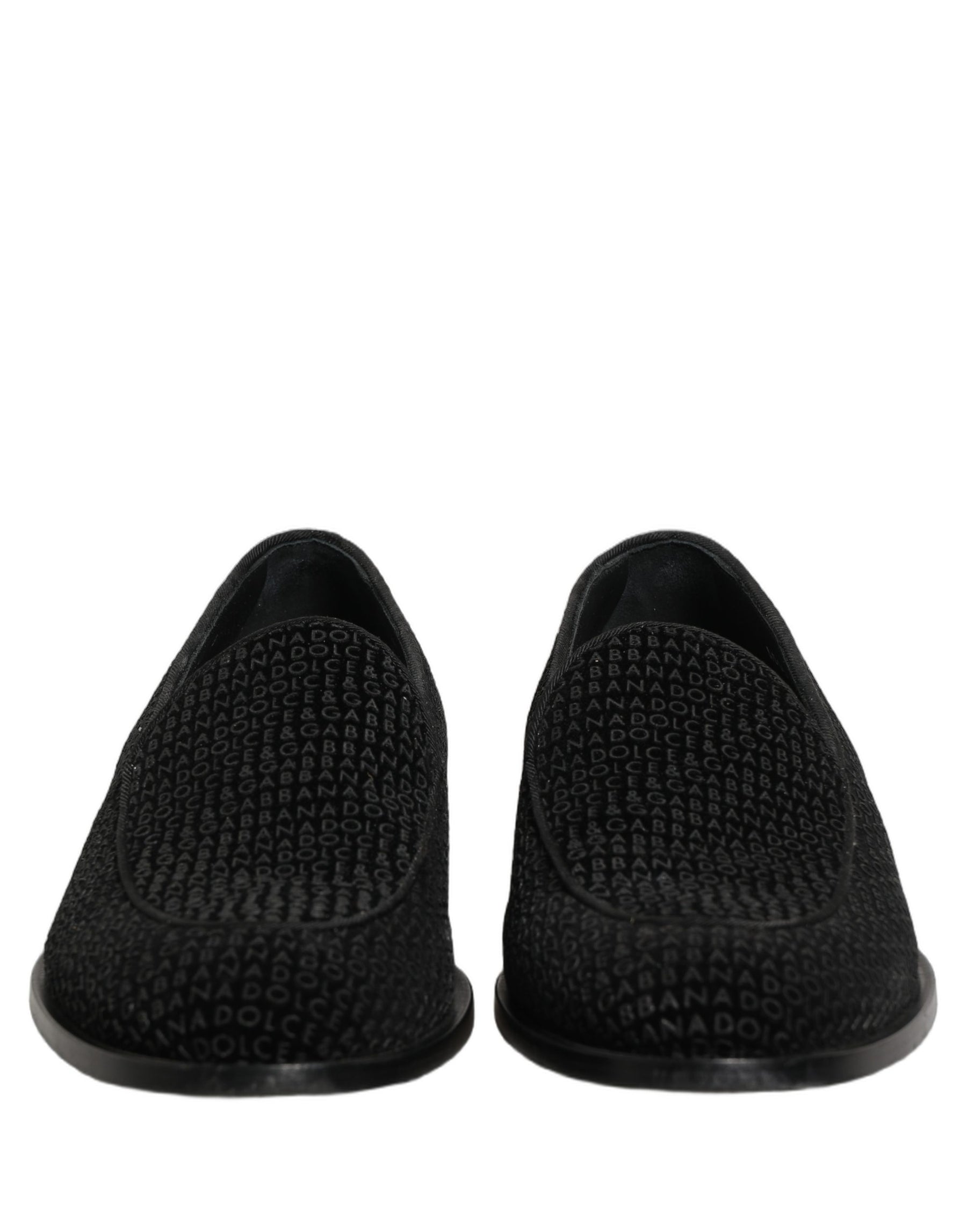 Dolce & Gabbana Black Logo Monogram Men Dress Loafers Shoes | Regal Royce
