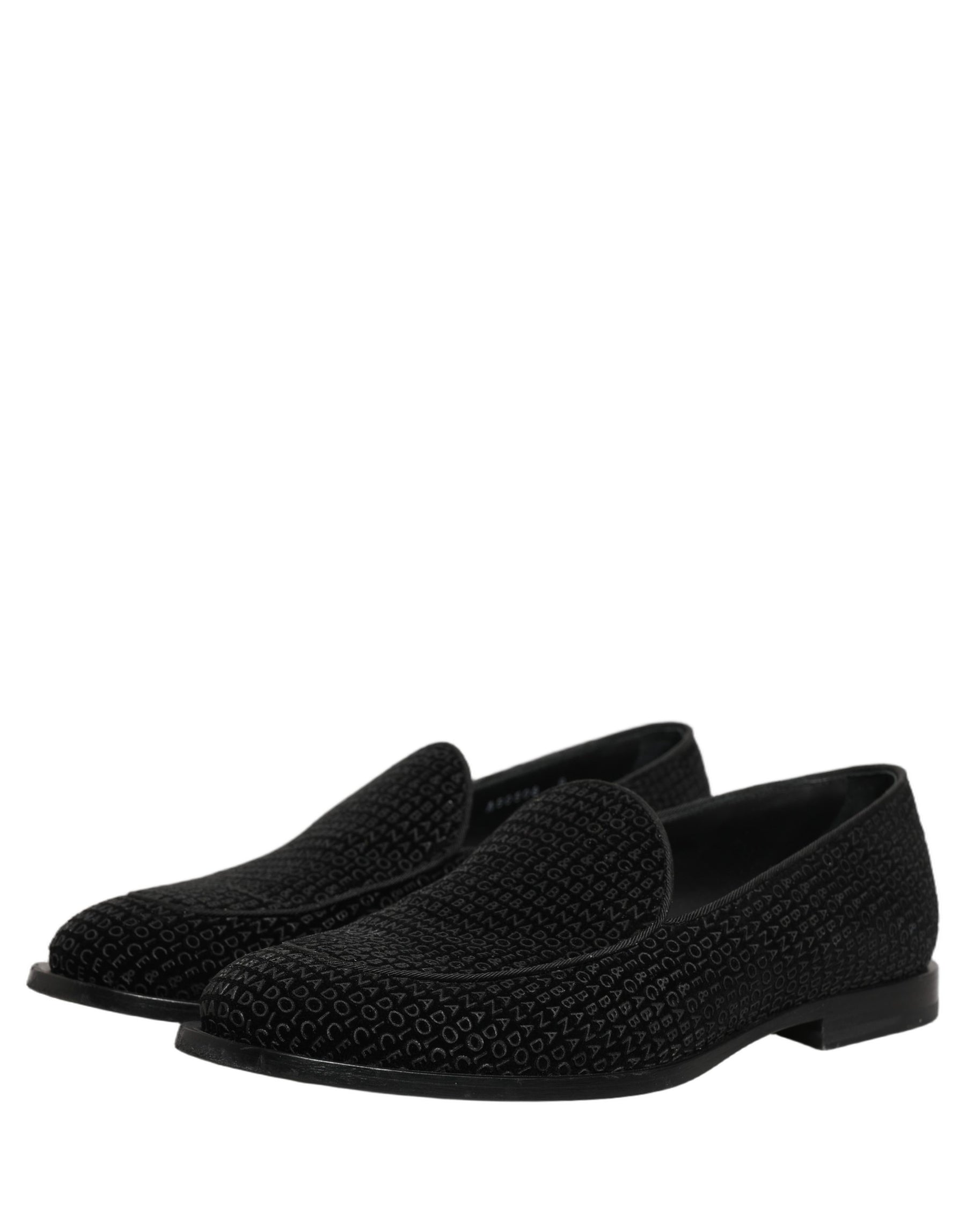 Dolce & Gabbana Black Logo Monogram Men Dress Loafers Shoes | Regal Royce