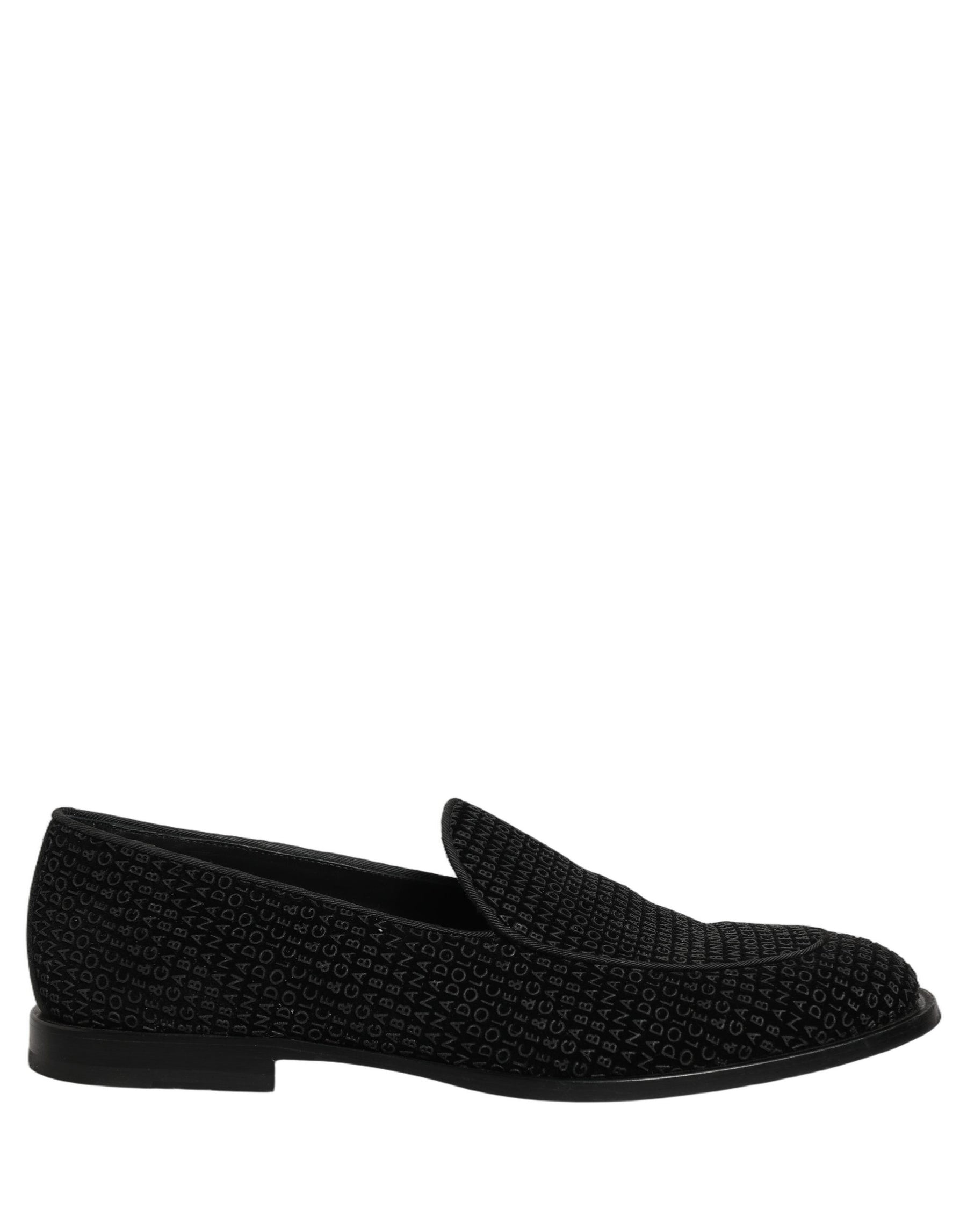 Dolce & Gabbana Black Logo Monogram Men Dress Loafers Shoes | Regal Royce