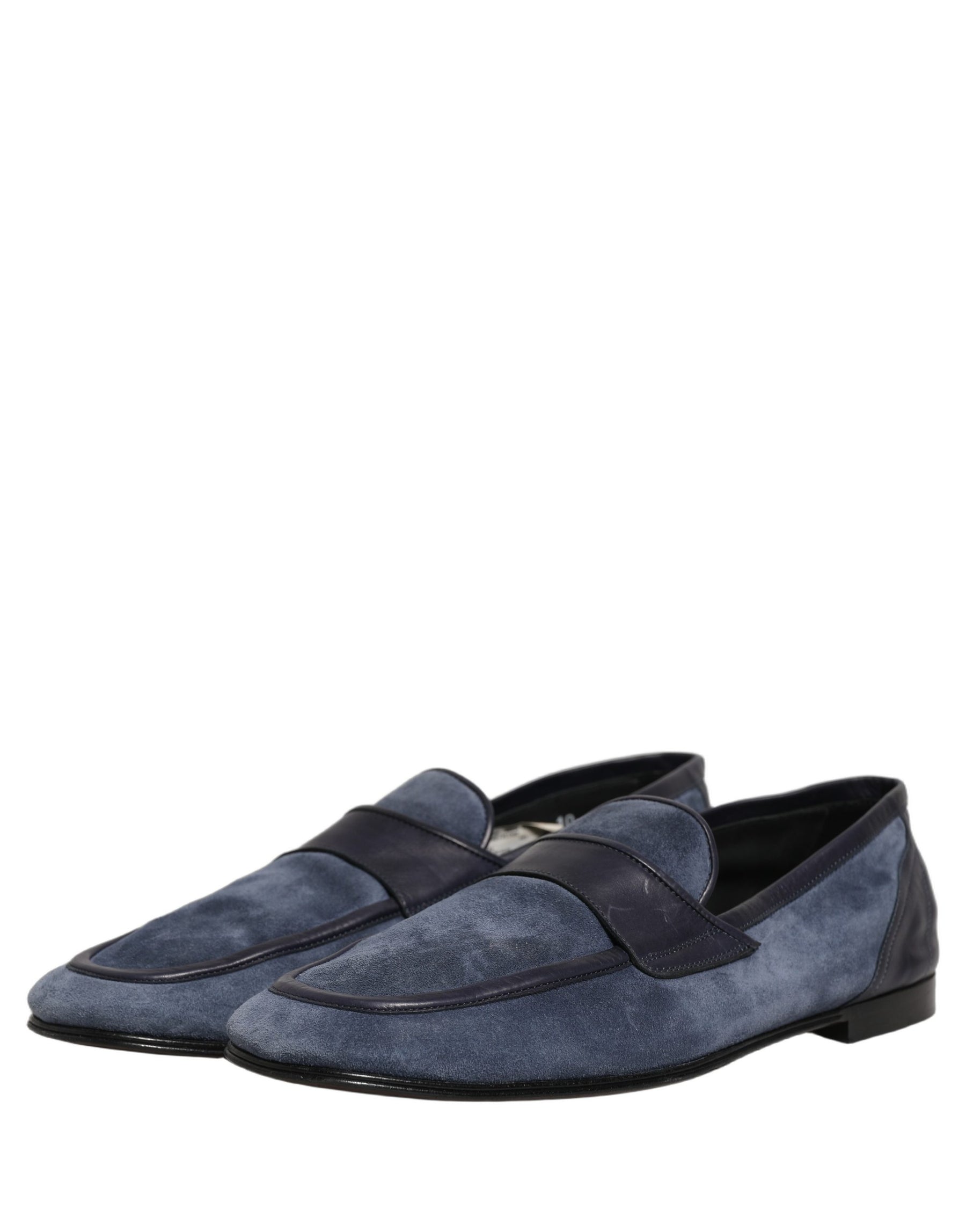 Dolce & Gabbana Blue Suede Leather Loafers Moccasins Shoes | Regal Royce