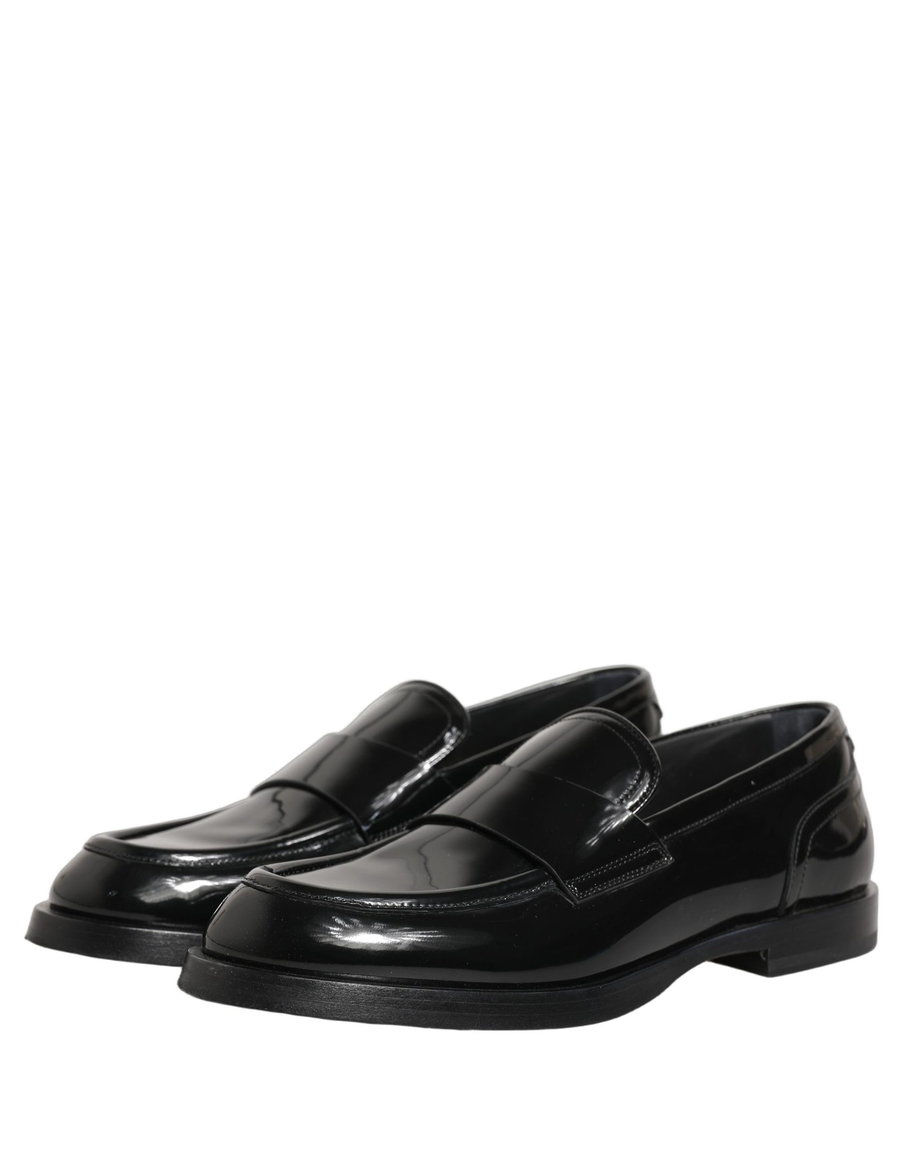 Dolce & Gabbana Black Leather Formal Men Dress Loafers Shoes | Regal Royce