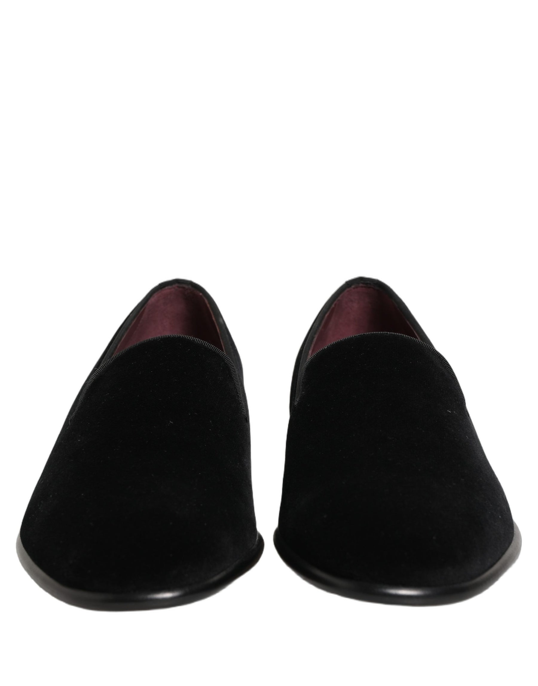 Dolce & Gabbana Black Velvet Loafers Formal Men Dress Shoes | Regal Royce