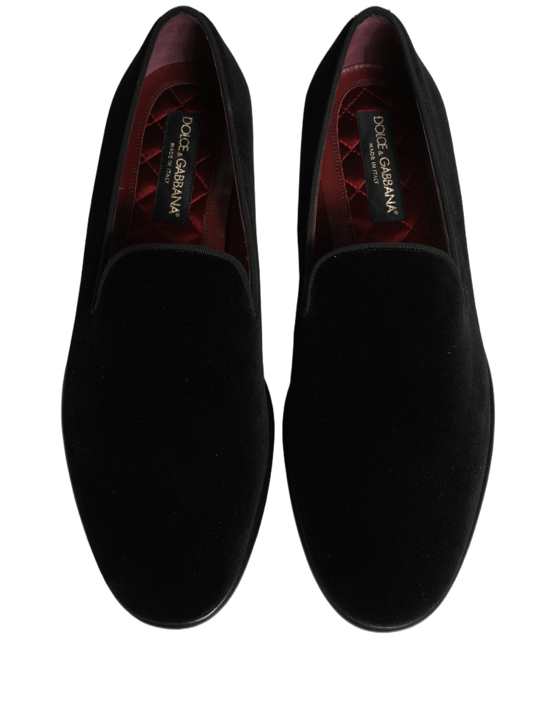 Dolce & Gabbana Black Velvet Loafers Formal Men Dress Shoes | Regal Royce