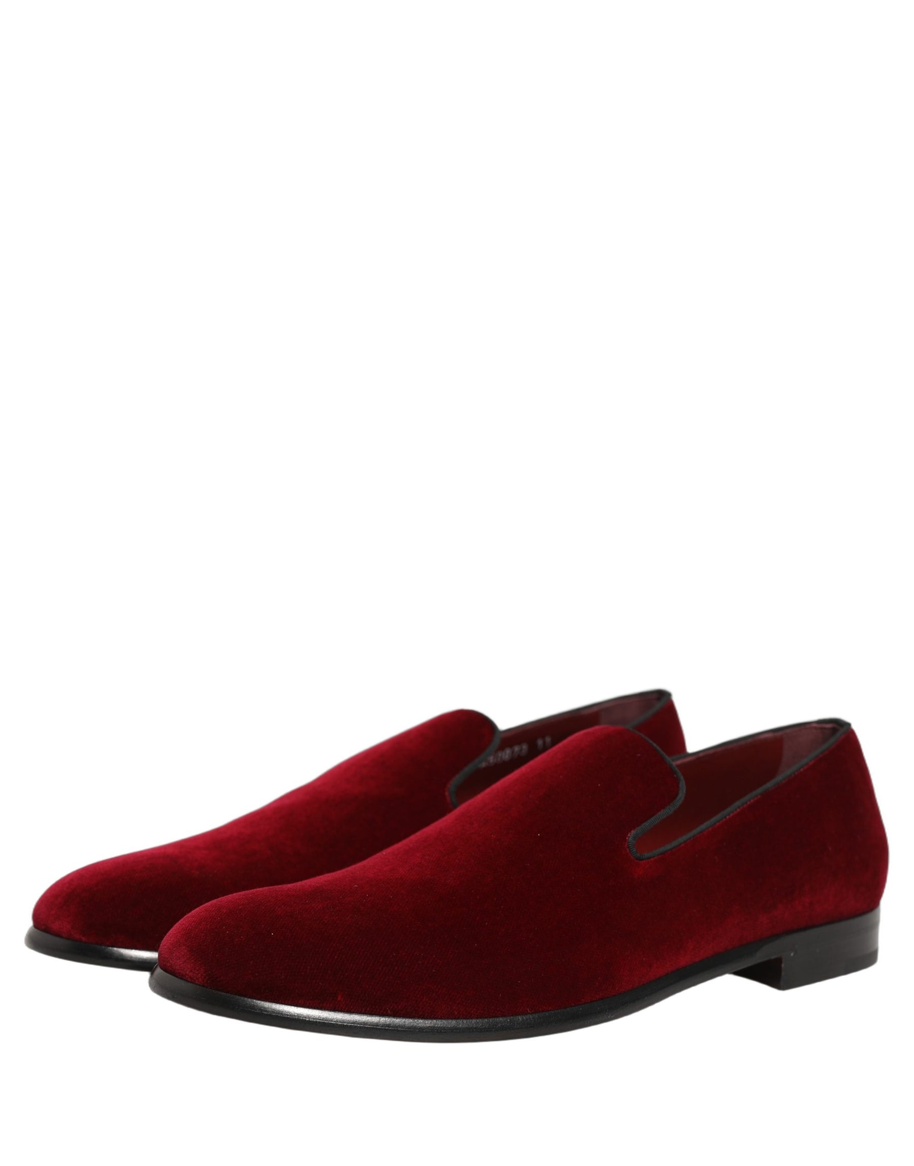 Dolce & Gabbana Maroon Velvet Slip On Men Dress Loafers Shoes | Regal Royce