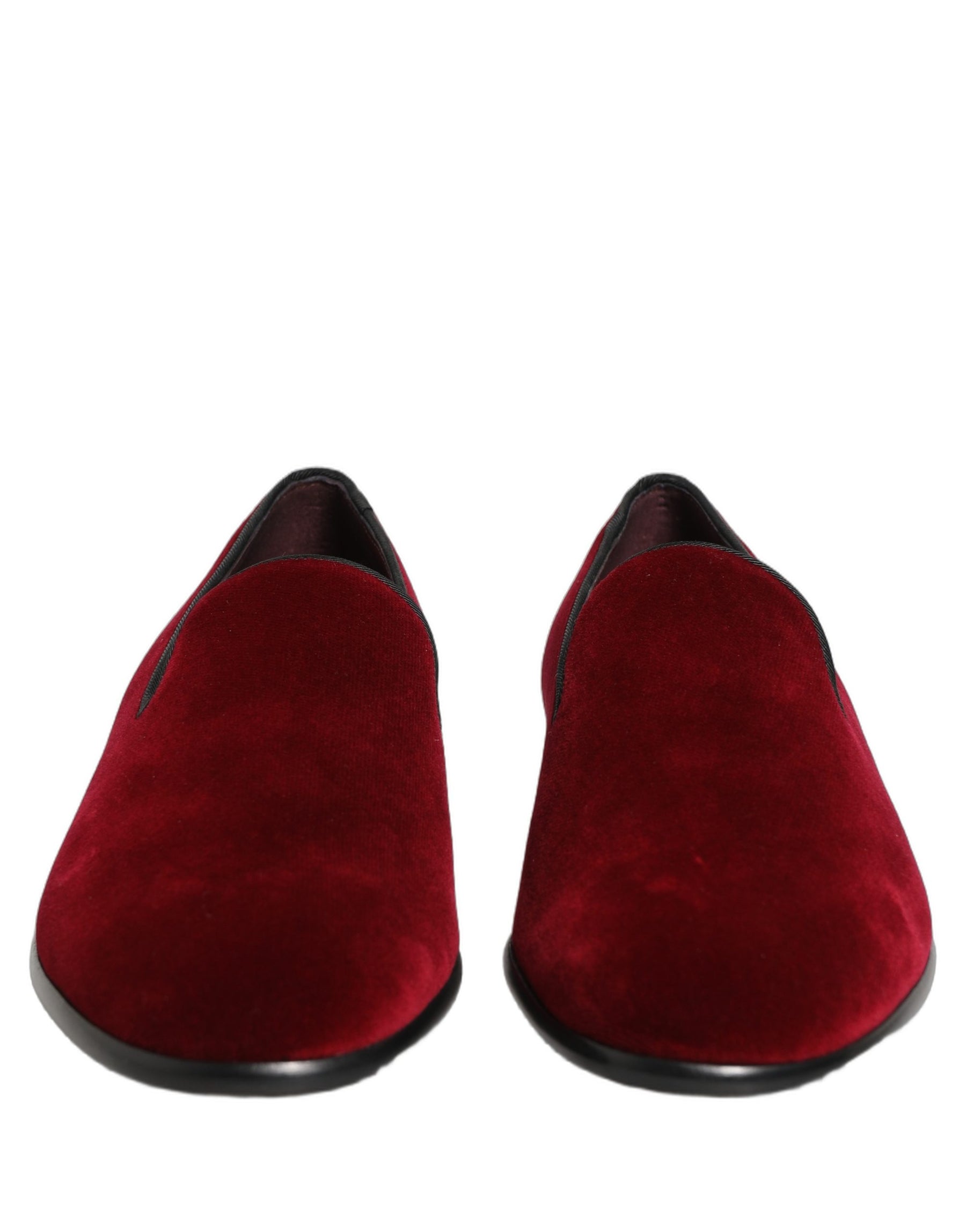 Dolce & Gabbana Maroon Velvet Slip On Dress Loafers Shoes | Regal Royce