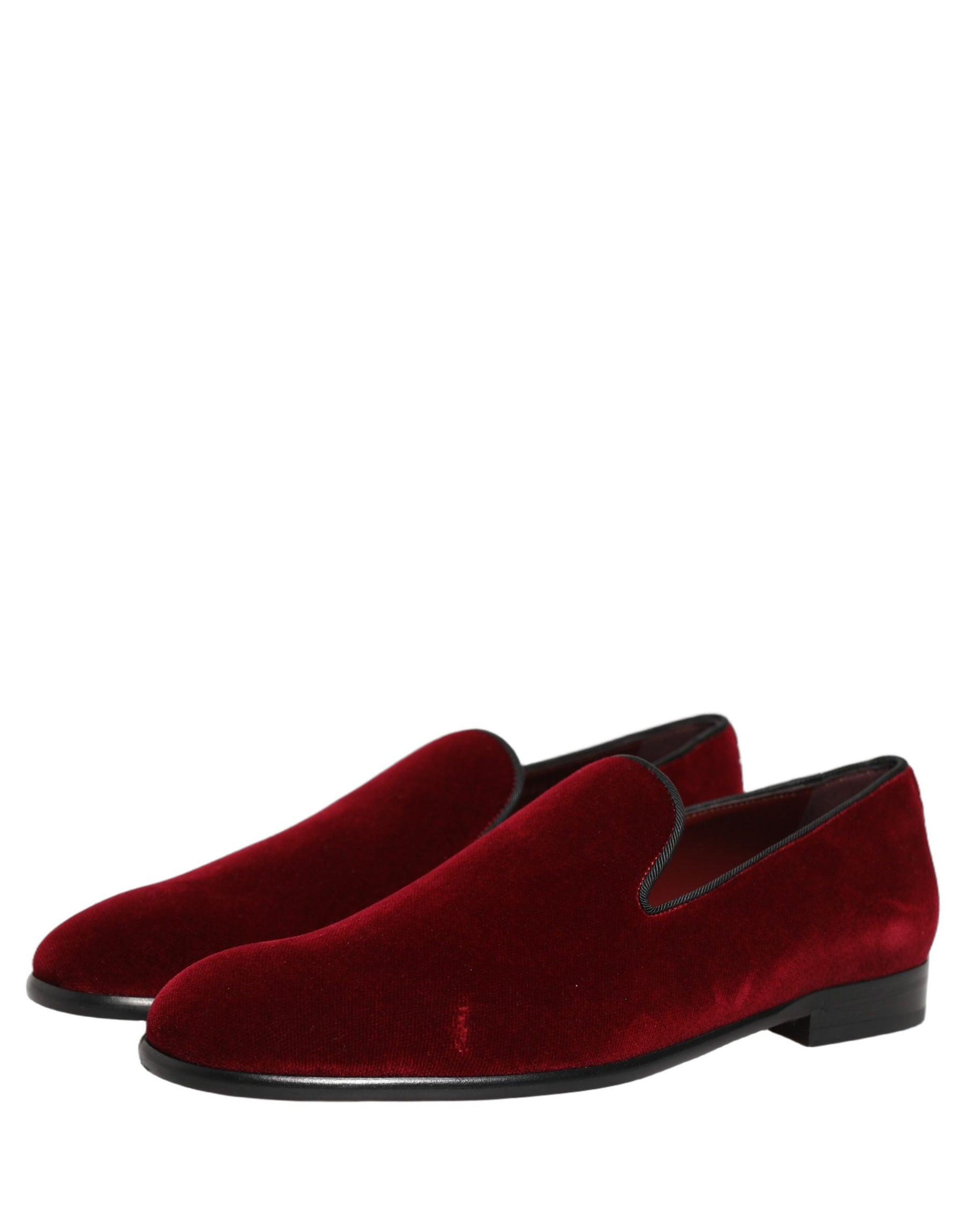 Dolce & Gabbana Maroon Velvet Slip On Dress Loafers Shoes | Regal Royce