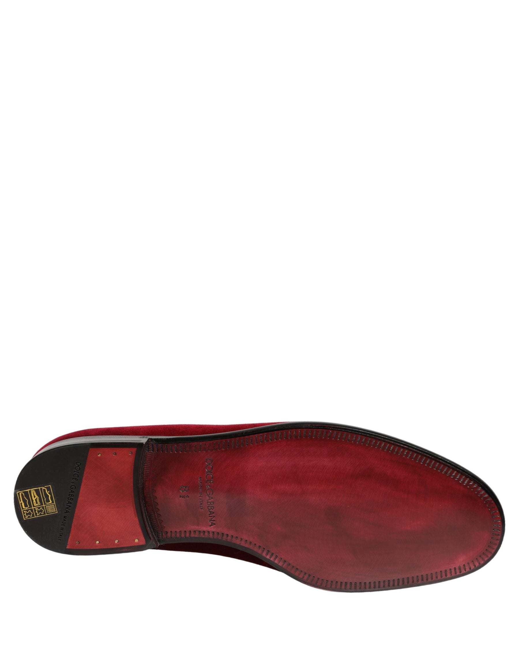 Dolce & Gabbana Maroon Velvet Slip On Dress Loafers Shoes | Regal Royce