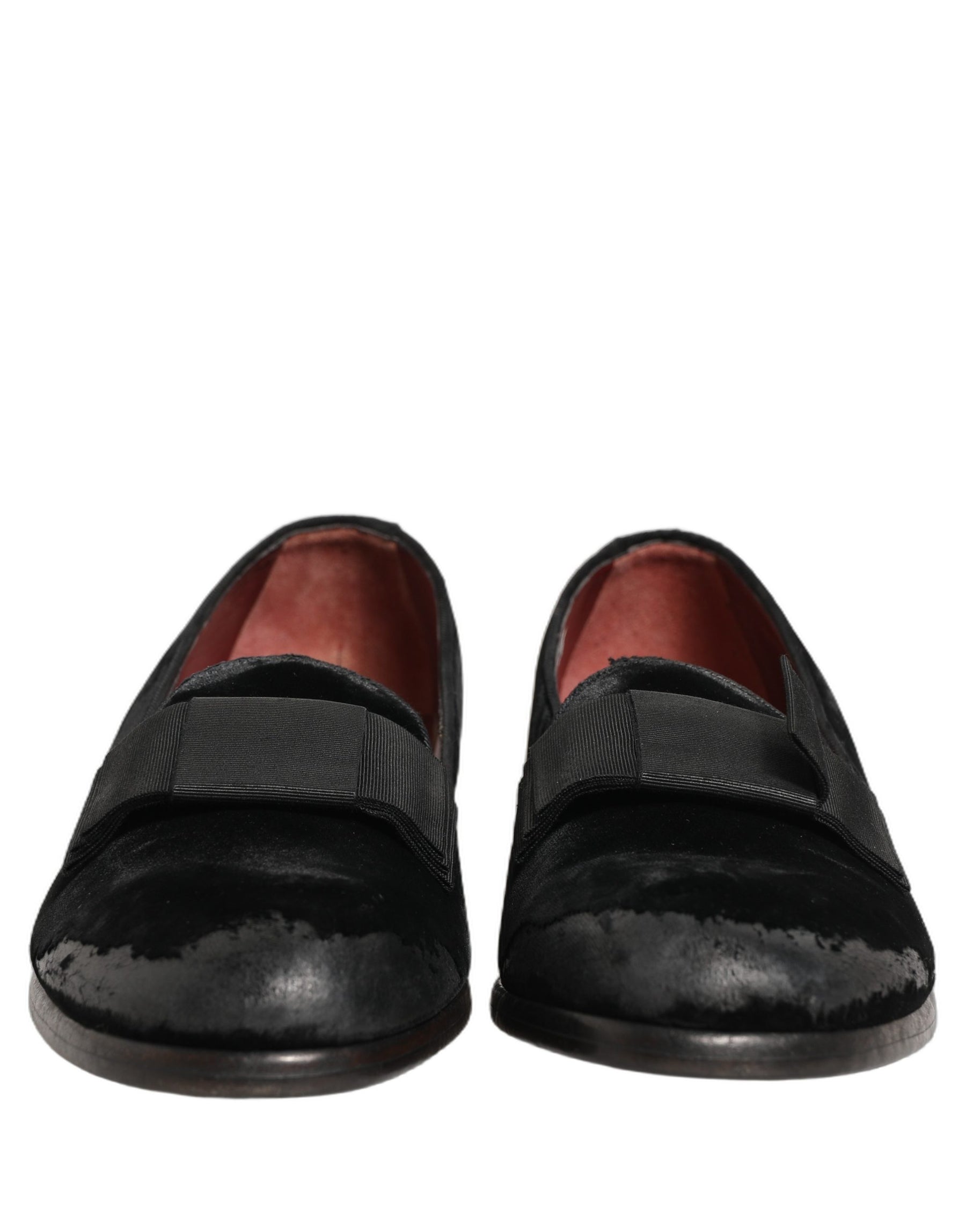 Dolce & Gabbana Black Velvet Loafers Formal Men Dress Shoes | Regal Royce