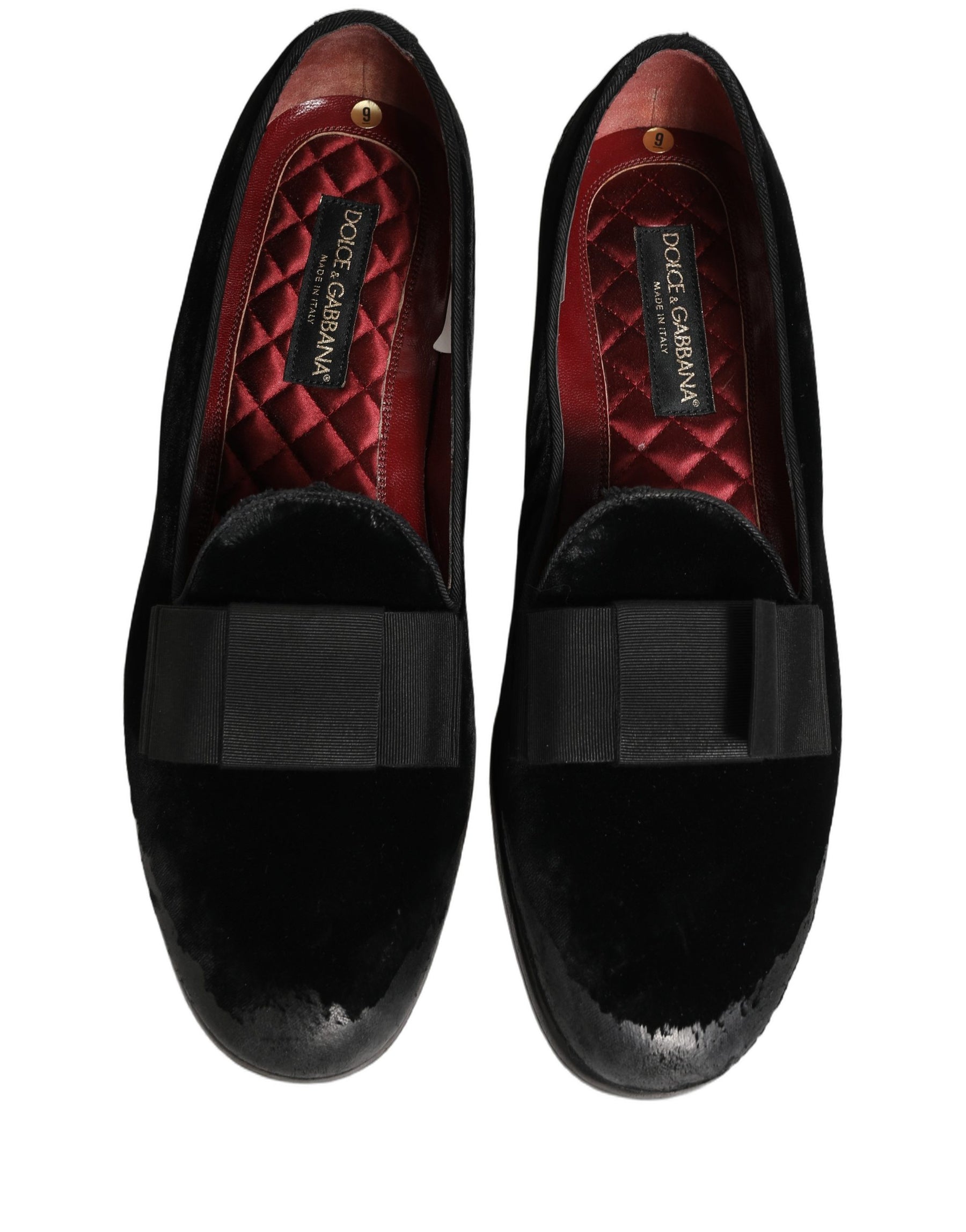 Dolce & Gabbana Black Velvet Loafers Formal Men Dress Shoes | Regal Royce