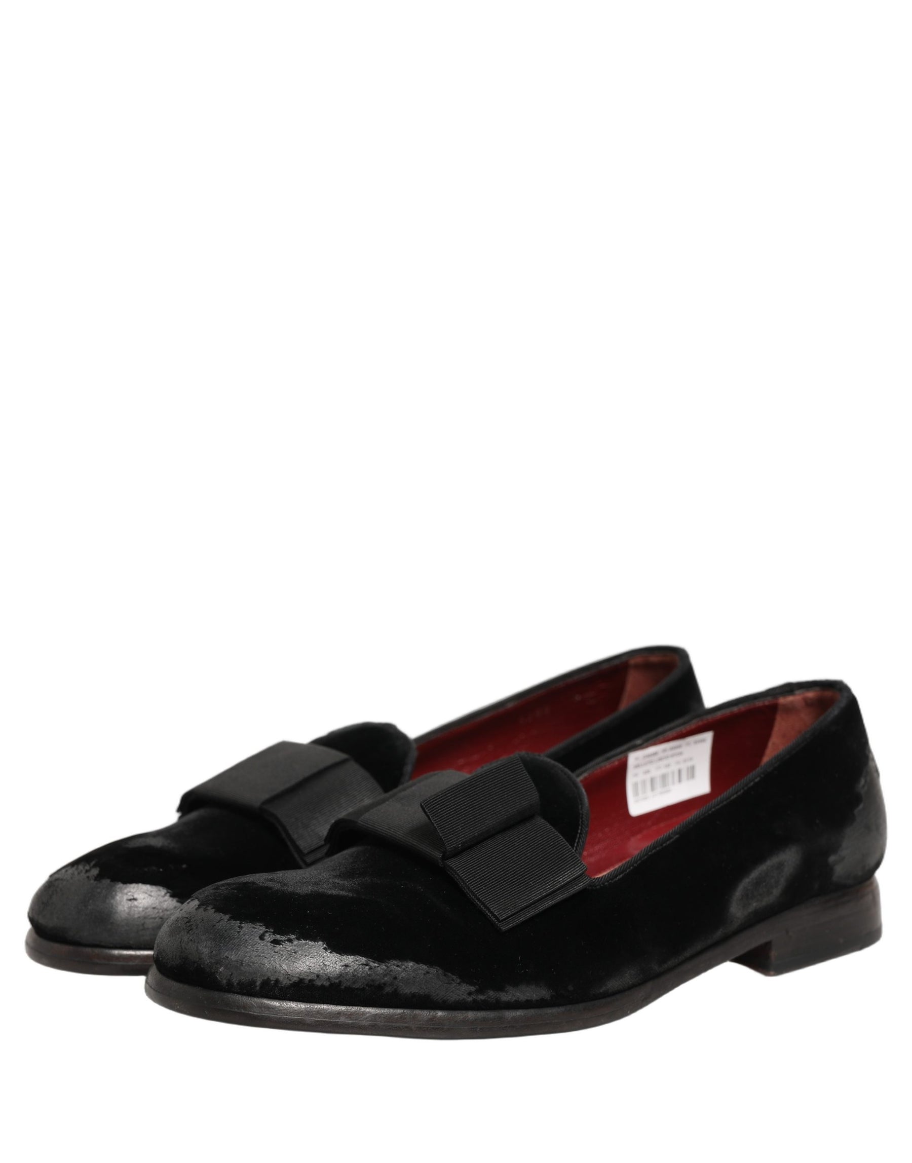 Dolce & Gabbana Black Velvet Loafers Formal Men Dress Shoes | Regal Royce