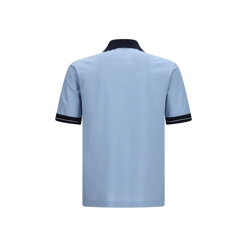 Ferragamo Blue Cotton Polo Shirt | Regal Royce