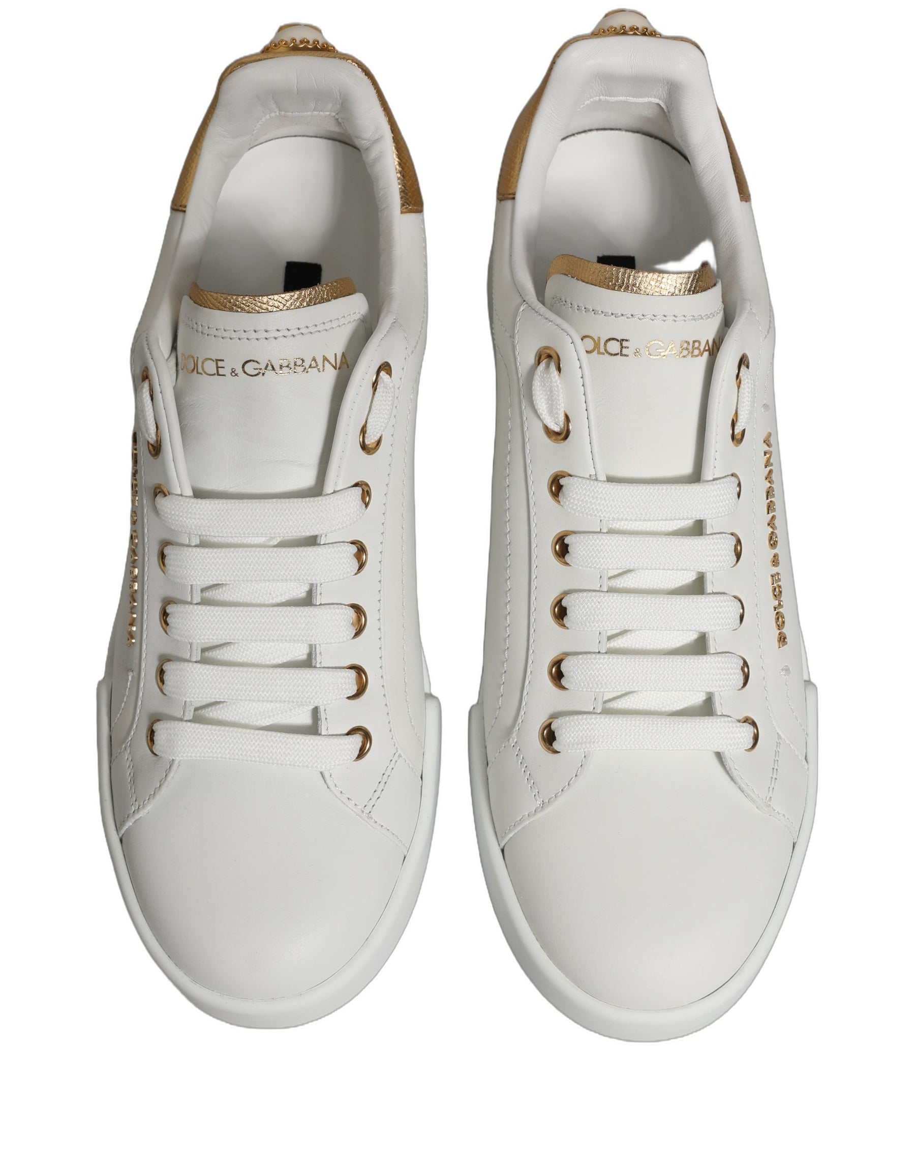 Dolce & Gabbana White Gold Embellished Low Top Sneakers Shoes | Regal Royce