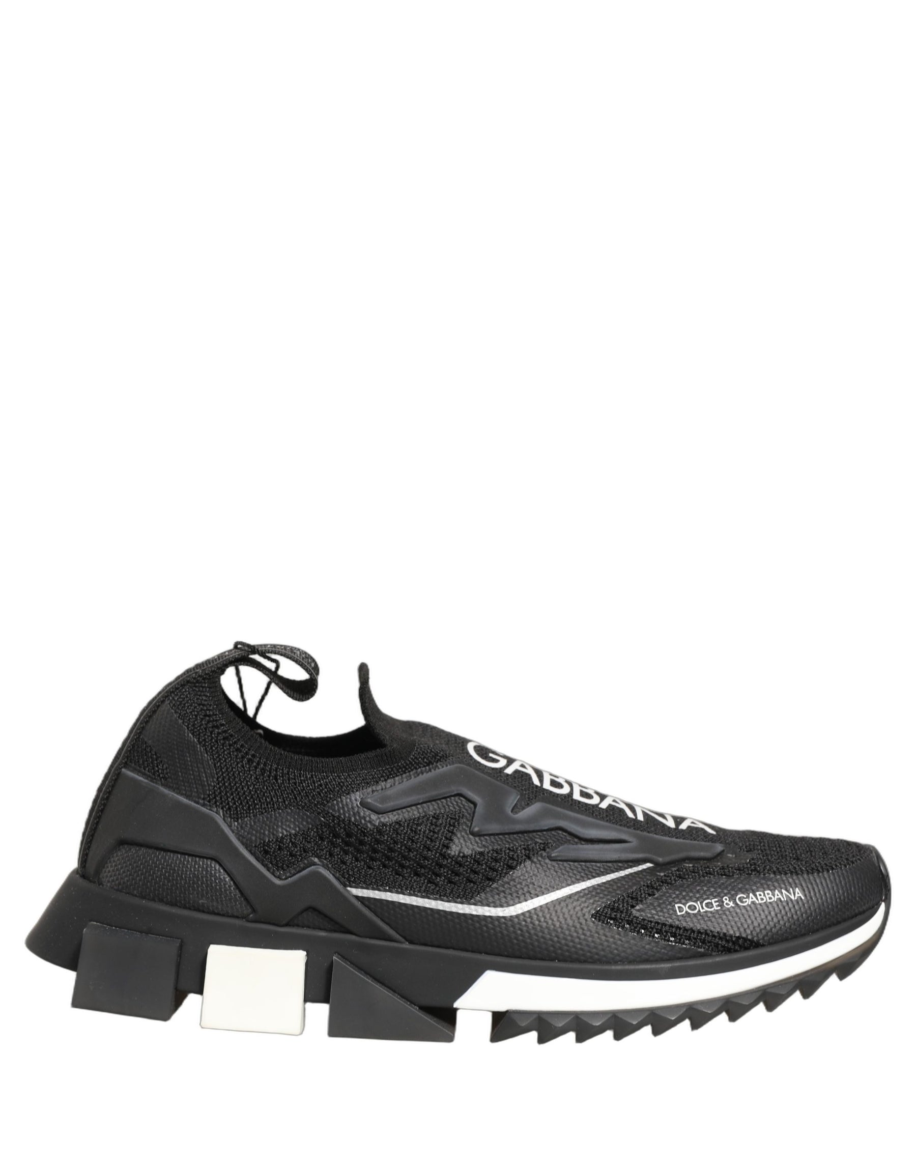 Dolce & Gabbana Black White Sorrento Slip-On Logo Sneakers Shoes | Regal Royce
