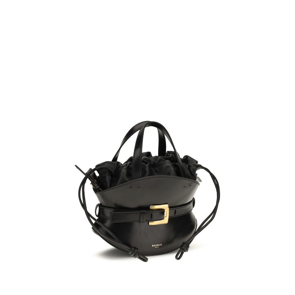 Balmain Black Calf Leather Bos Taurus Shoulder Bag | Regal Royce