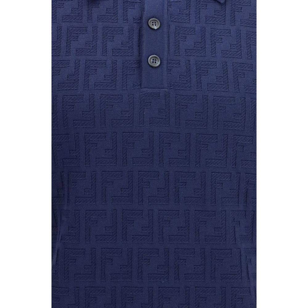 Fendi Blue Cotton Polo Shirt | Regal Royce
