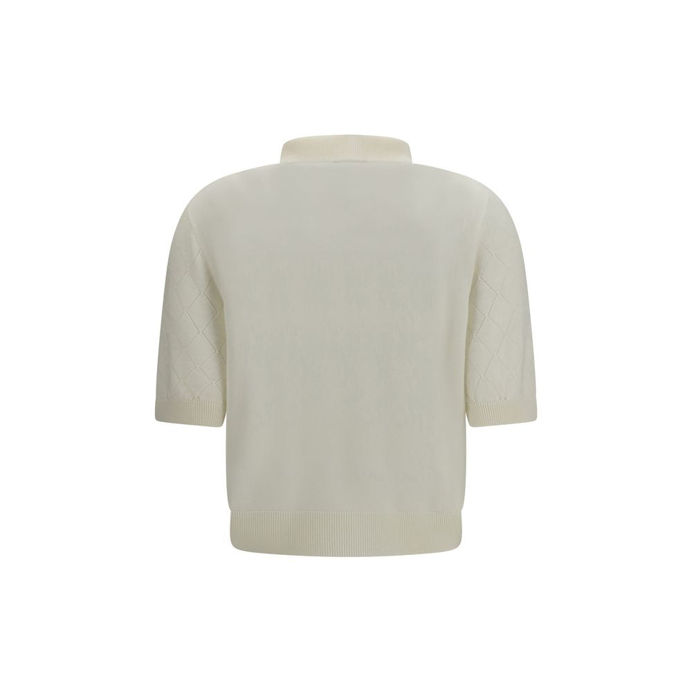 Balmain White Wool Oves Aries Polo Shirt | Regal Royce