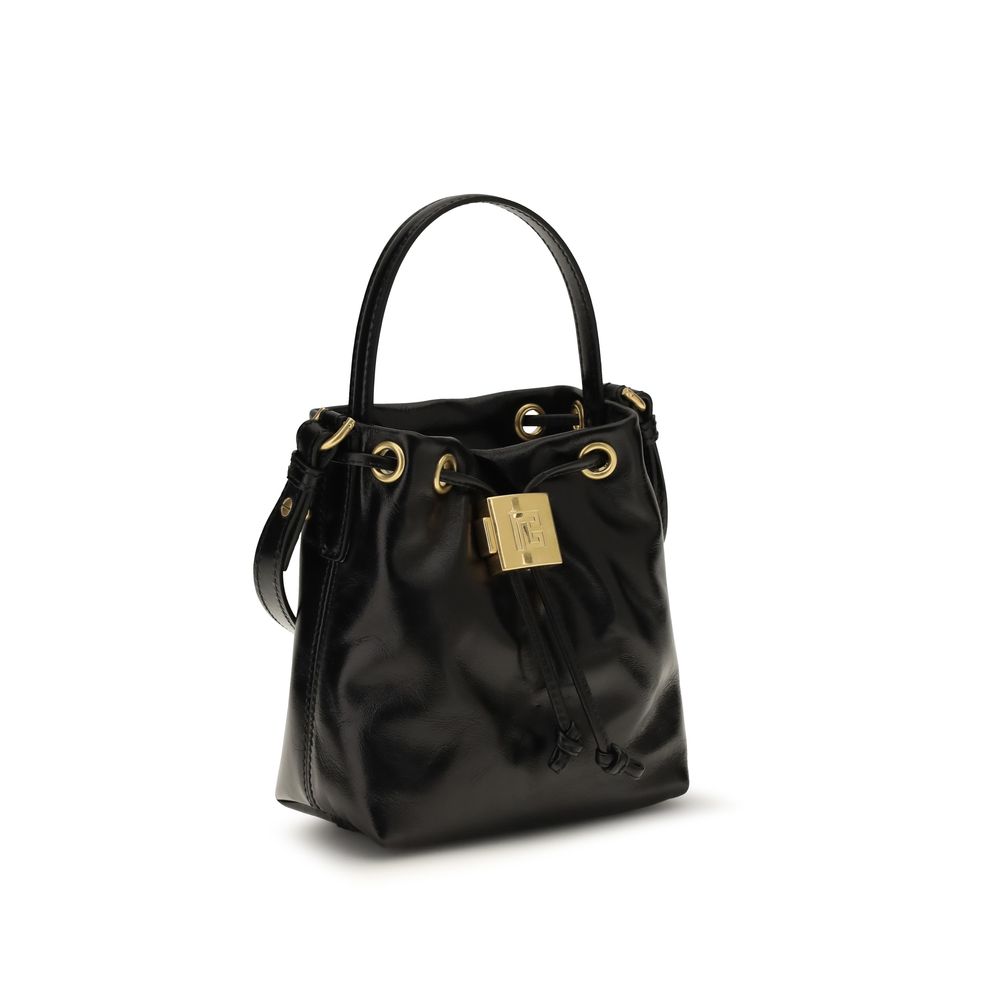 Balmain Black Calf Leather Bos Taurus Backet Bag | Regal Royce