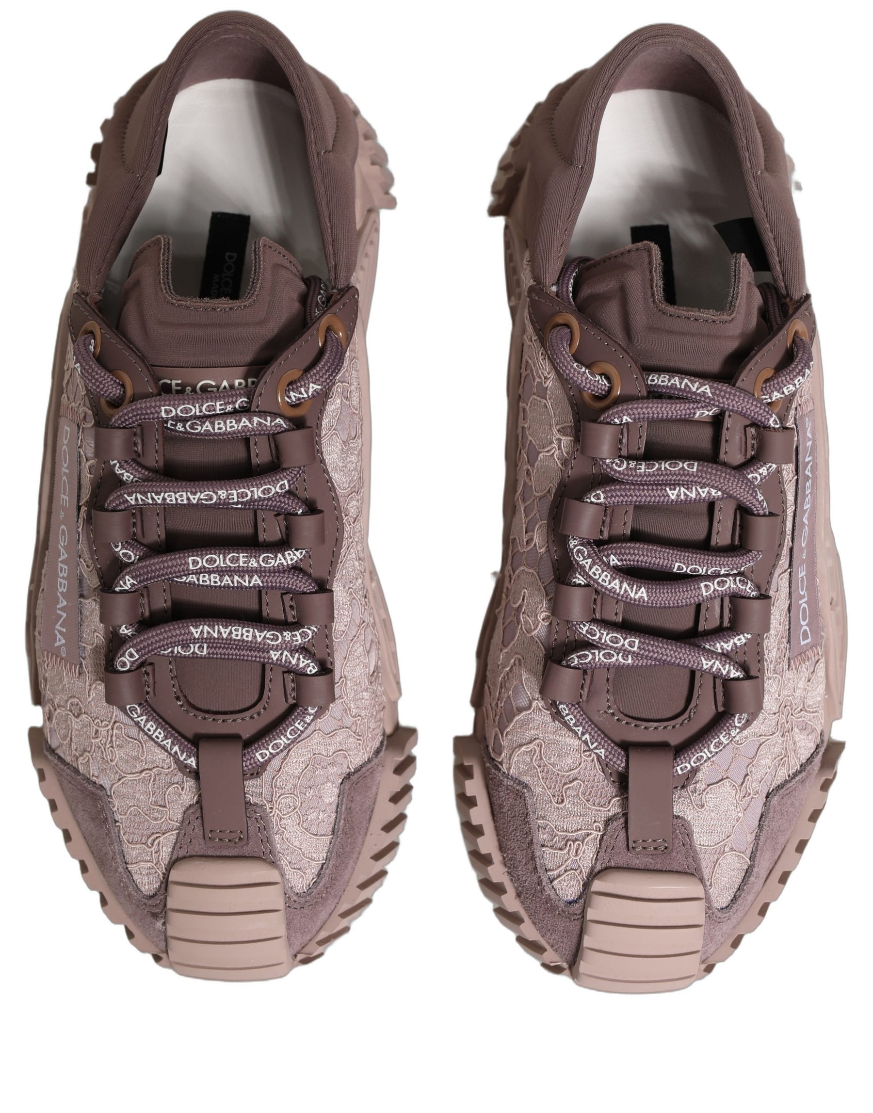 Dolce & Gabbana Pink Lace NS1 Low Top Sneaker Sports Shoes | Regal Royce