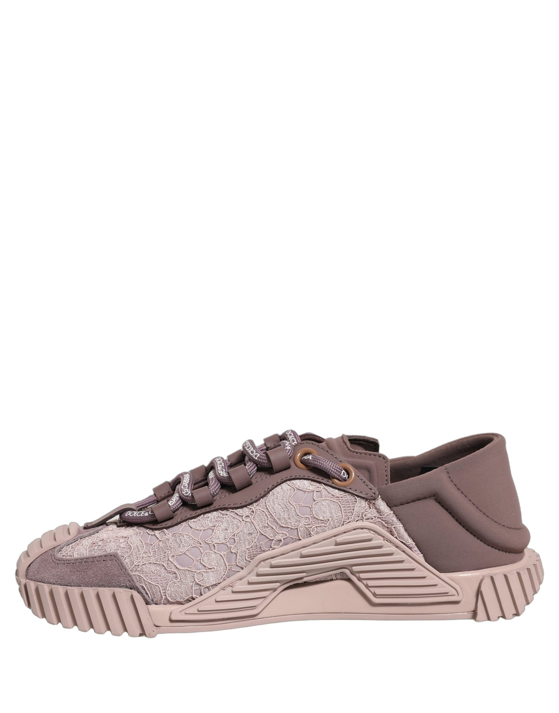 Dolce & Gabbana Pink Lace NS1 Low Top Sneaker Sports Shoes | Regal Royce
