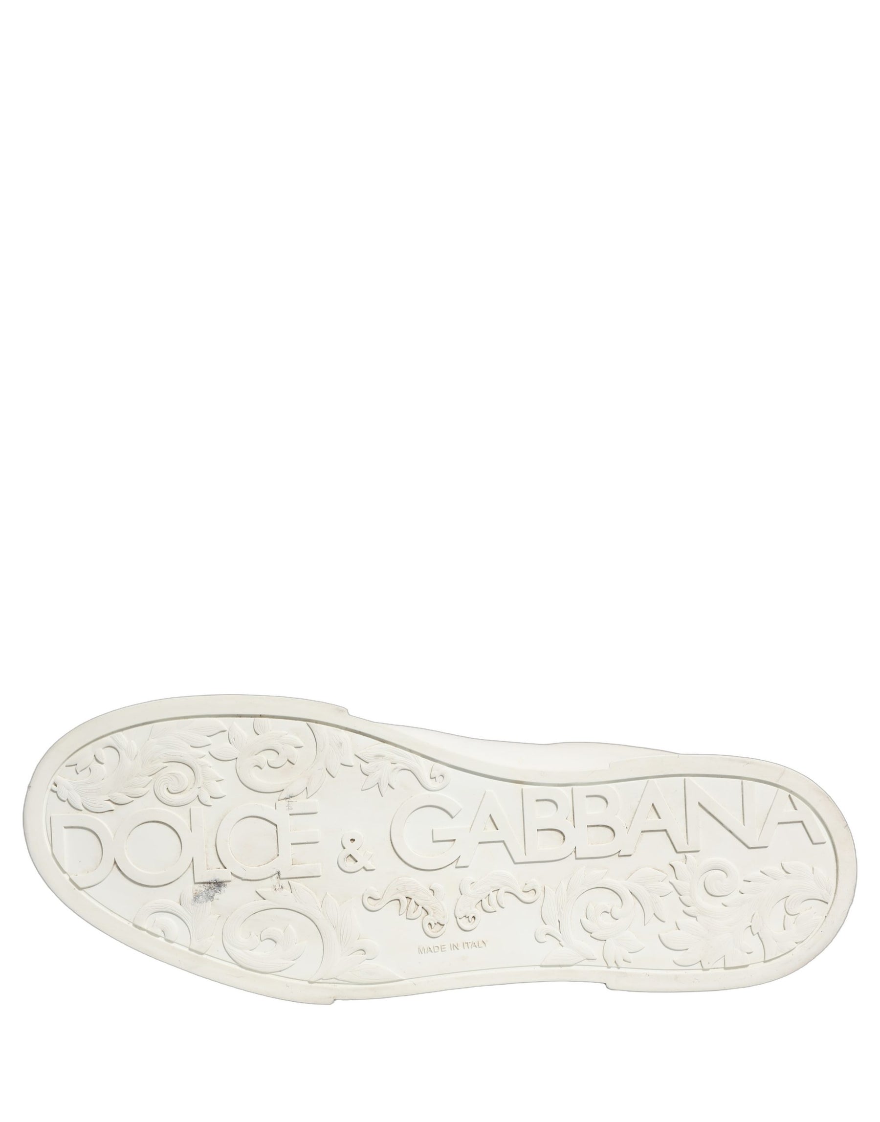 Dolce & Gabbana White Black Leather Lace Up Sneakers Shoes | Regal Royce