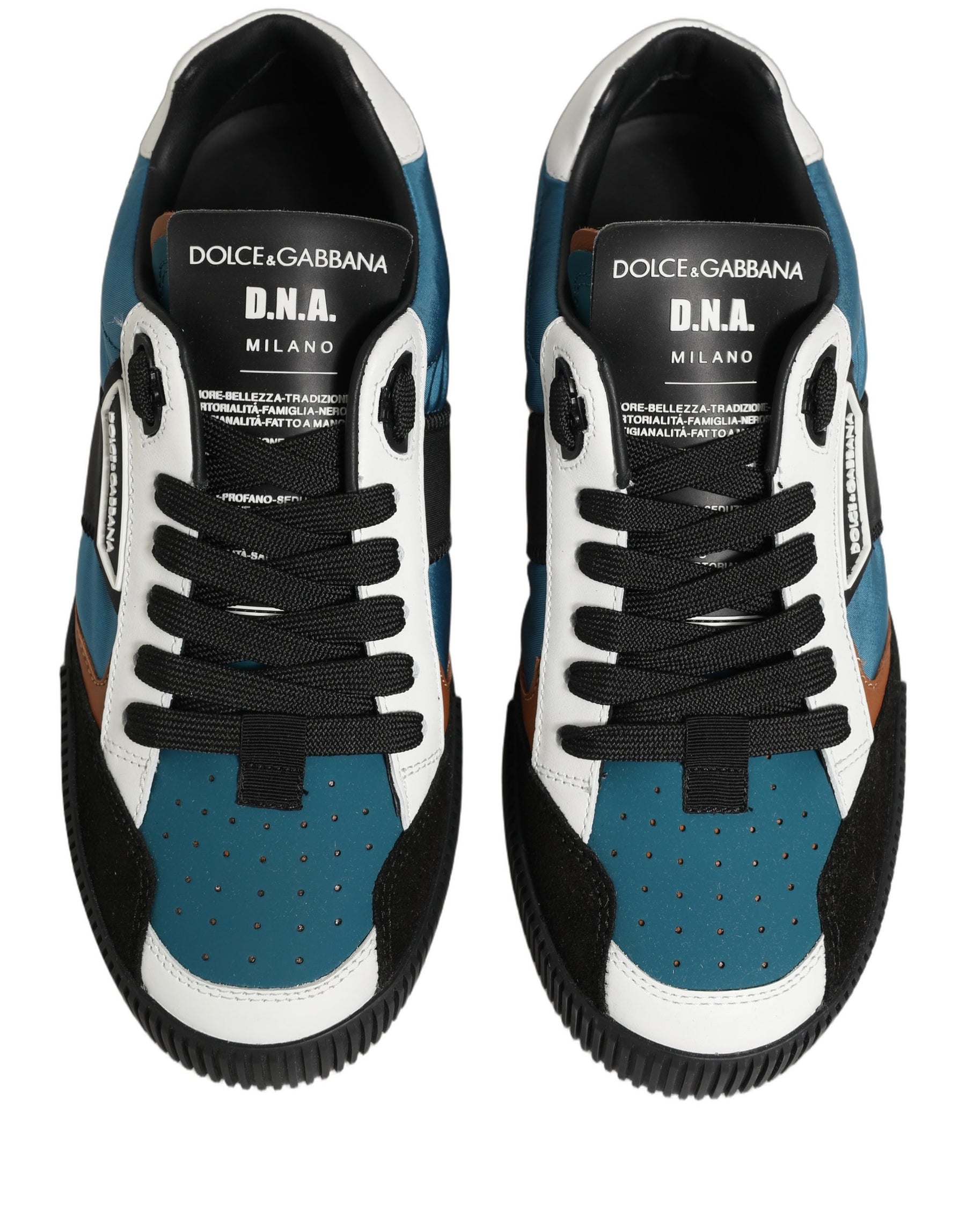 Dolce & Gabbana Multicolor Leather MIAMI Low Top Men Sneakers Shoes | Regal Royce