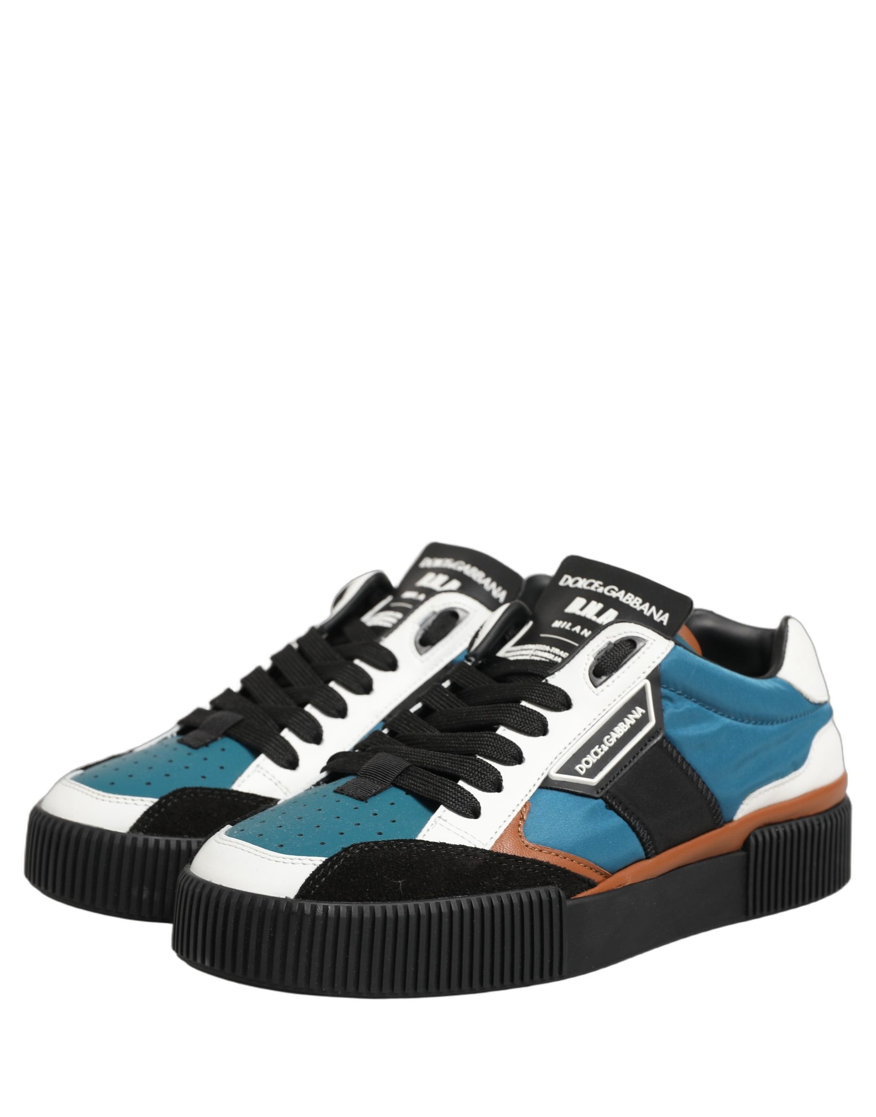 Dolce & Gabbana Multicolor Leather MIAMI Low Top Men Sneakers Shoes | Regal Royce