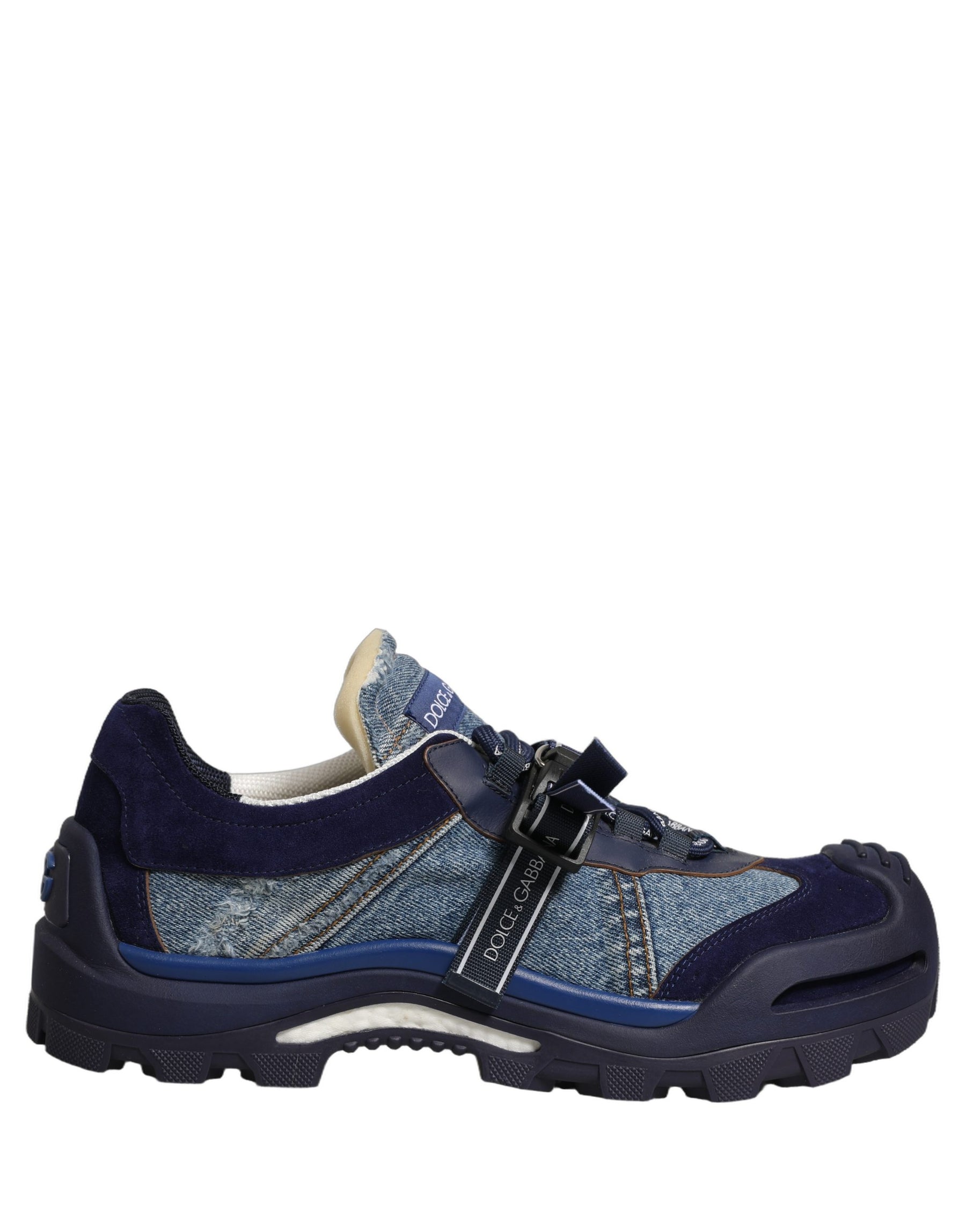 Dolce & Gabbana Blue Airmaster Panelled Low Top Denim Sneakers Shoes | Regal Royce