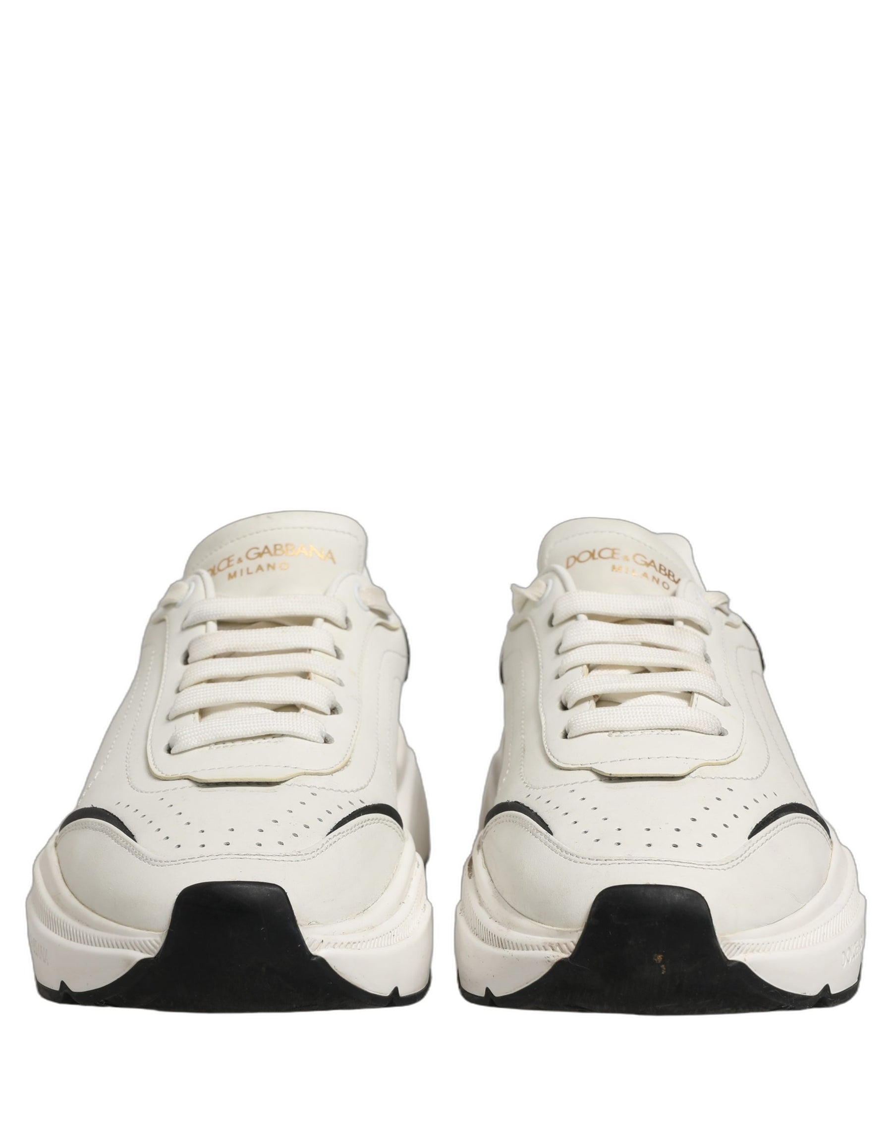 Dolce & Gabbana White Black Daymaster Low Top Men Sneakers Shoes | Regal Royce