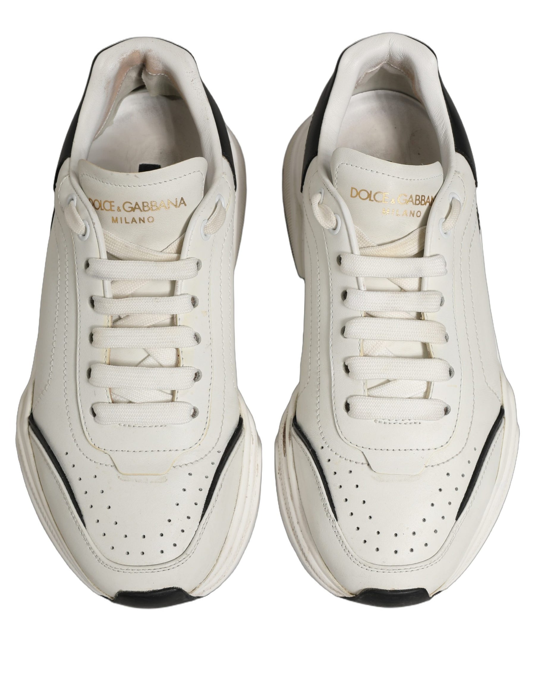 Dolce & Gabbana White Black Daymaster Low Top Men Sneakers Shoes | Regal Royce